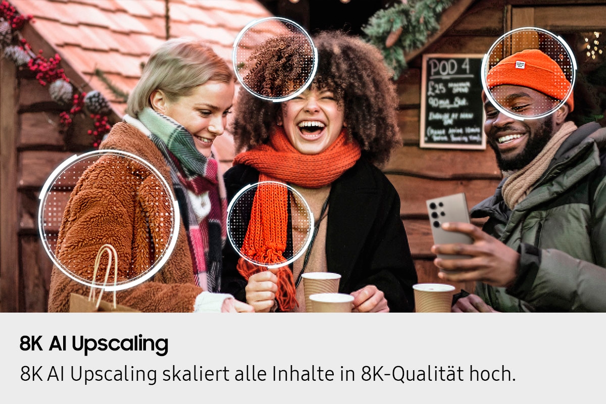 Samsung QLED-Fernseher »GQ85QN900FT«, 8K Ultra HD, Smart-TV, 8K AI Upscaling Pro & Glare Free, Metal Frame Design, Art Store
