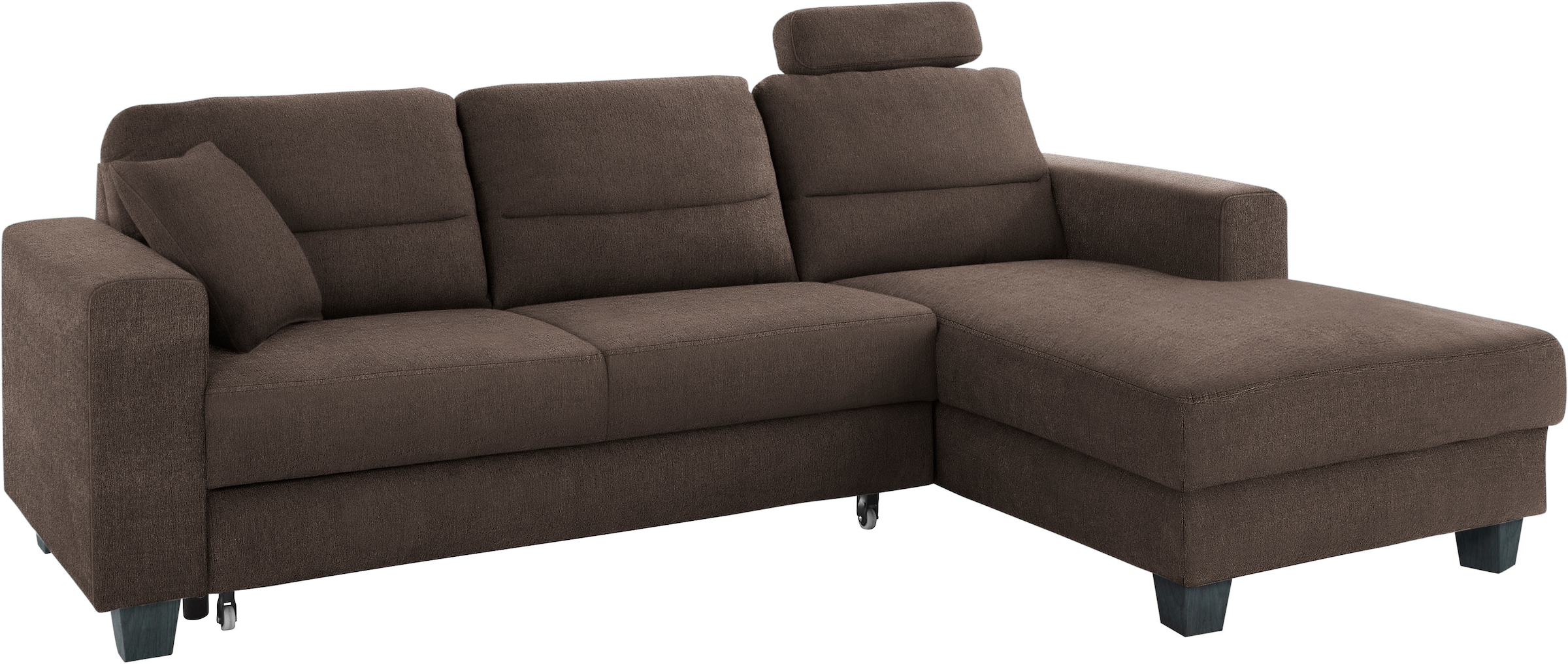 TRENDMANUFAKTUR Ecksofa »Chamber, zeitlos und modern, bequem mit hohem Sitzkomfort, L-Form«, inklusive einer Kopfstütze, wahlweise mit Schlaffunktion