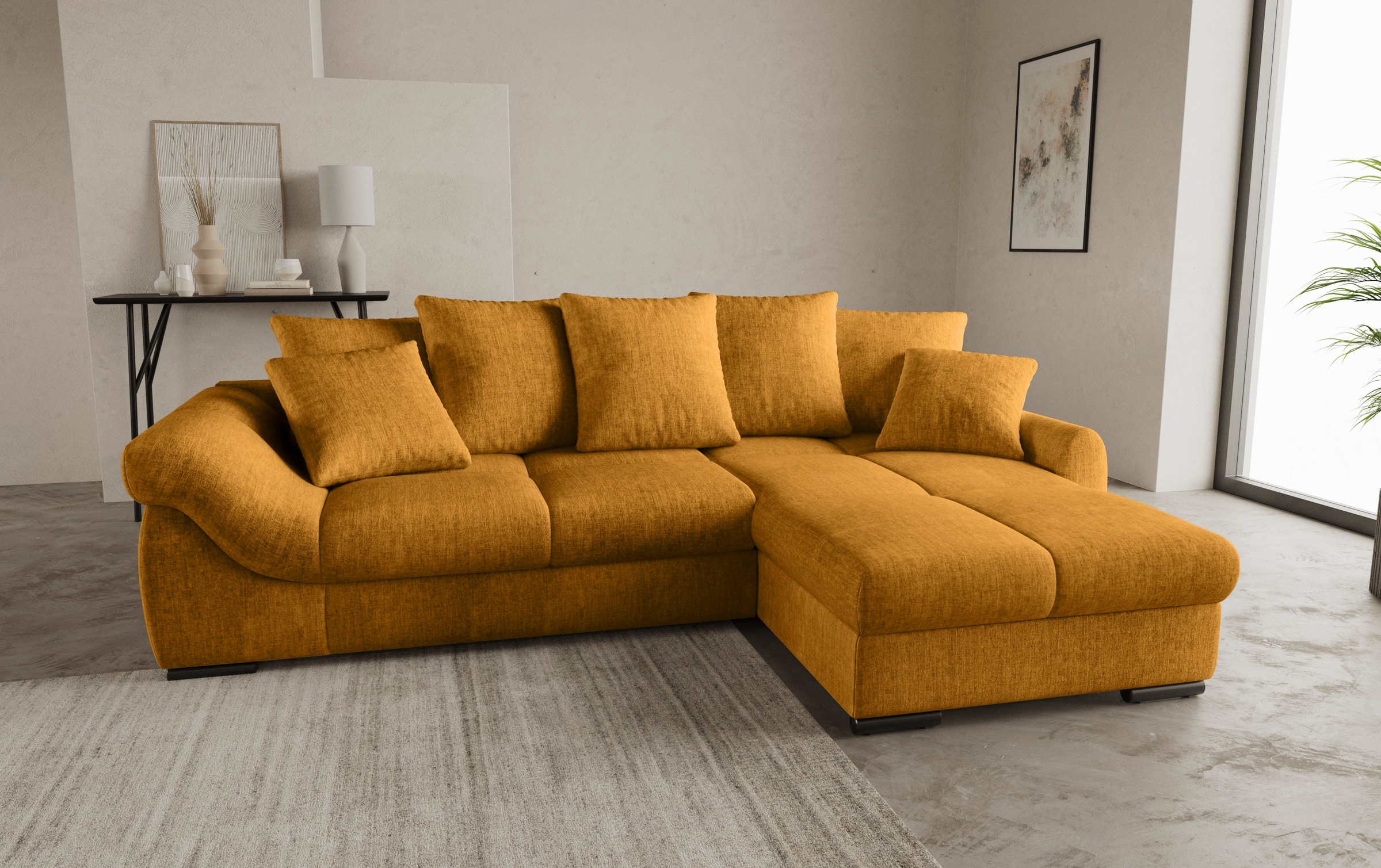 Mr. Couch Ecksofa »Livorno DuraFlex L-Form«, inkl. Hochschläfer-Bettauszug, günstig online kaufen