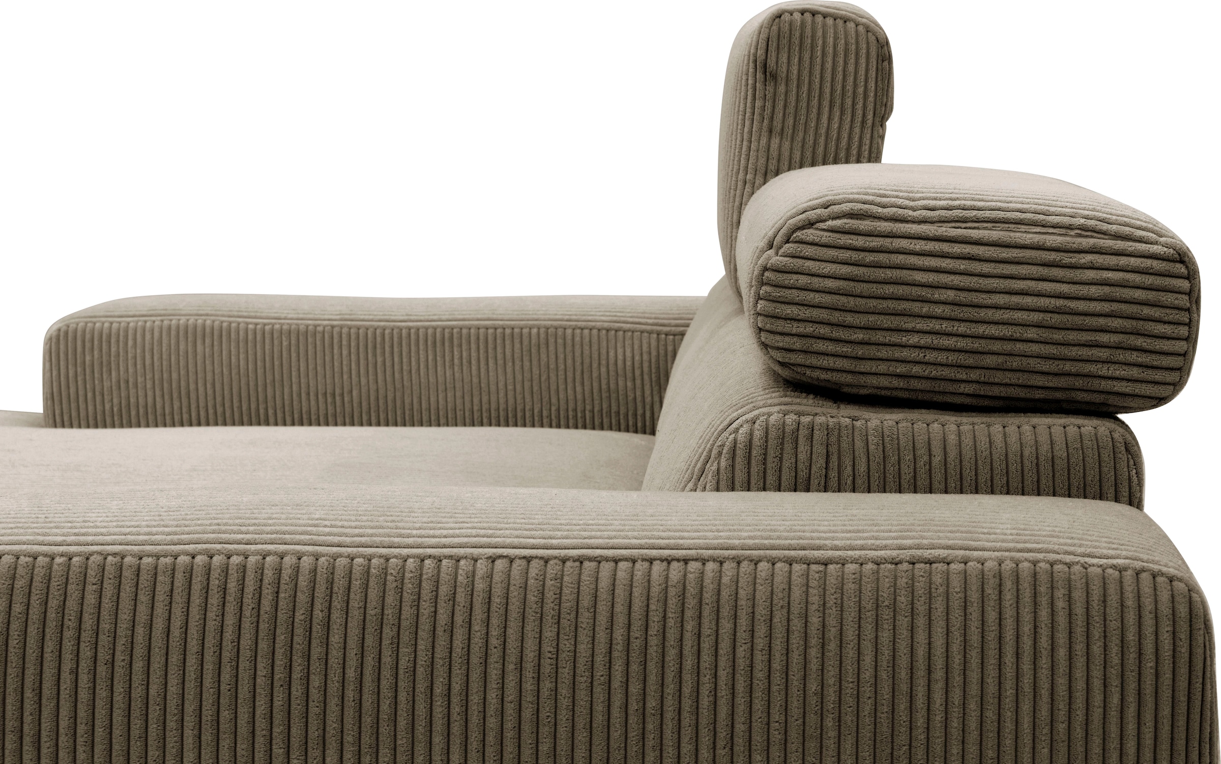 DOMO collection Ecksofa »Brandon B/T/H: 214/100/80 cm, L-Form«, Cord, schlamm