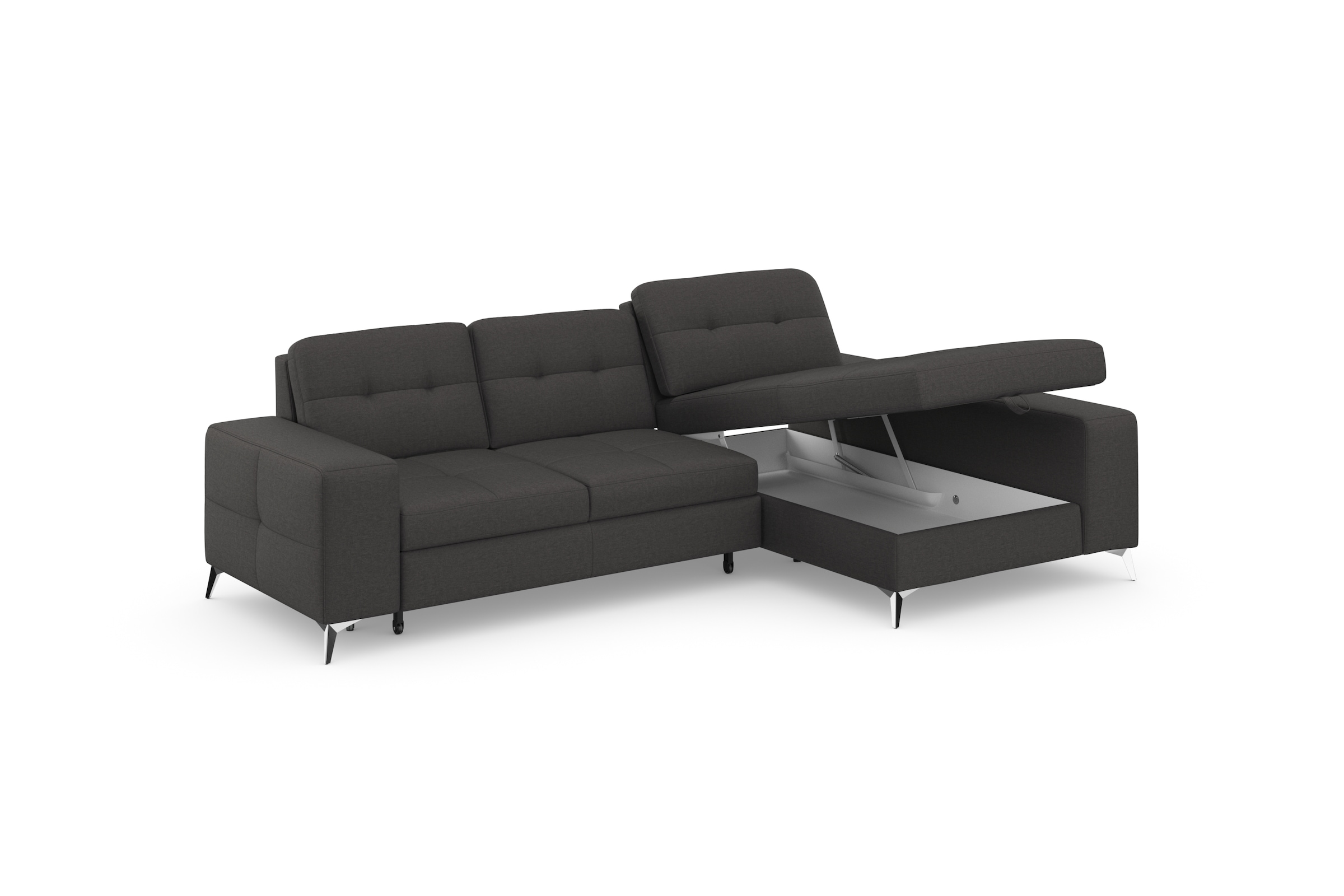 sit&more Ecksofa »Baviene L-Form«, inklusive Sitztiefenverstellung und Federkern, wahlweise Bettfunktion