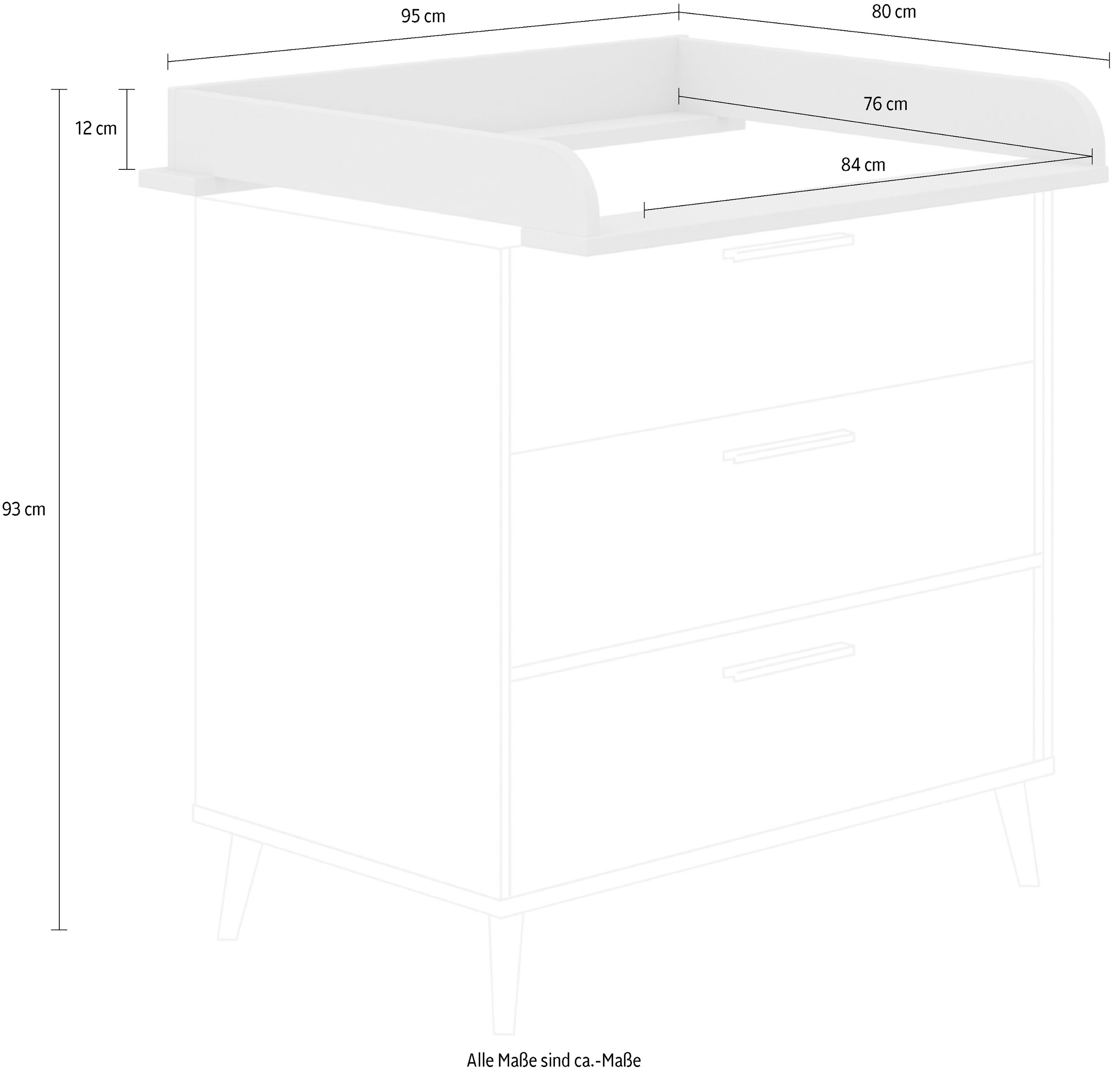 PAIDI Wickelkommode »EEFJE Wickelaufsatz«, 95 cm