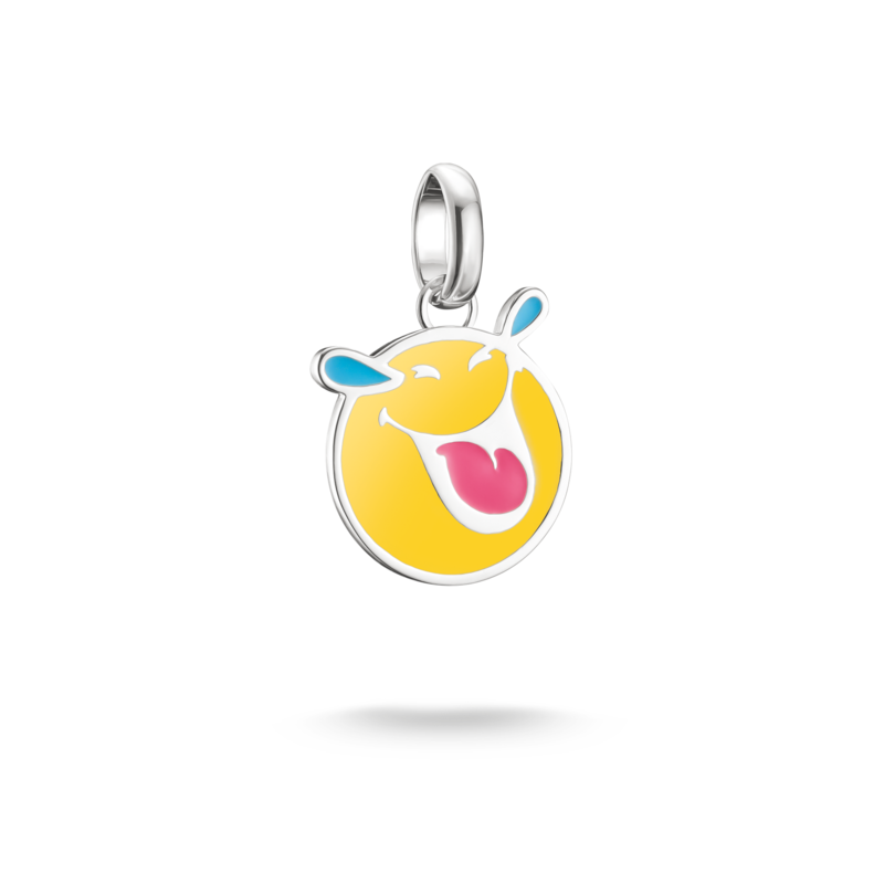 THOMAS SABO Charm-Einhänger »SMILEYWORLD Laughing Charm - Connect« silberfarben-gelb-pink-blau SMILEYWORLD Laughing Charm- Connect