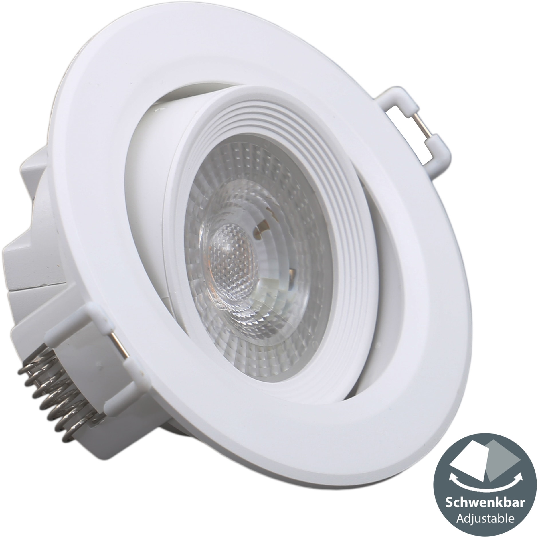 B.K.Licht LED Einbauleuchte, 5 flammig, Leuchtmittel LED-Board | LED fest integriert, Einbaustrahler, 230V, Einbauspots, Lampen, ultra-flach, 5er Set