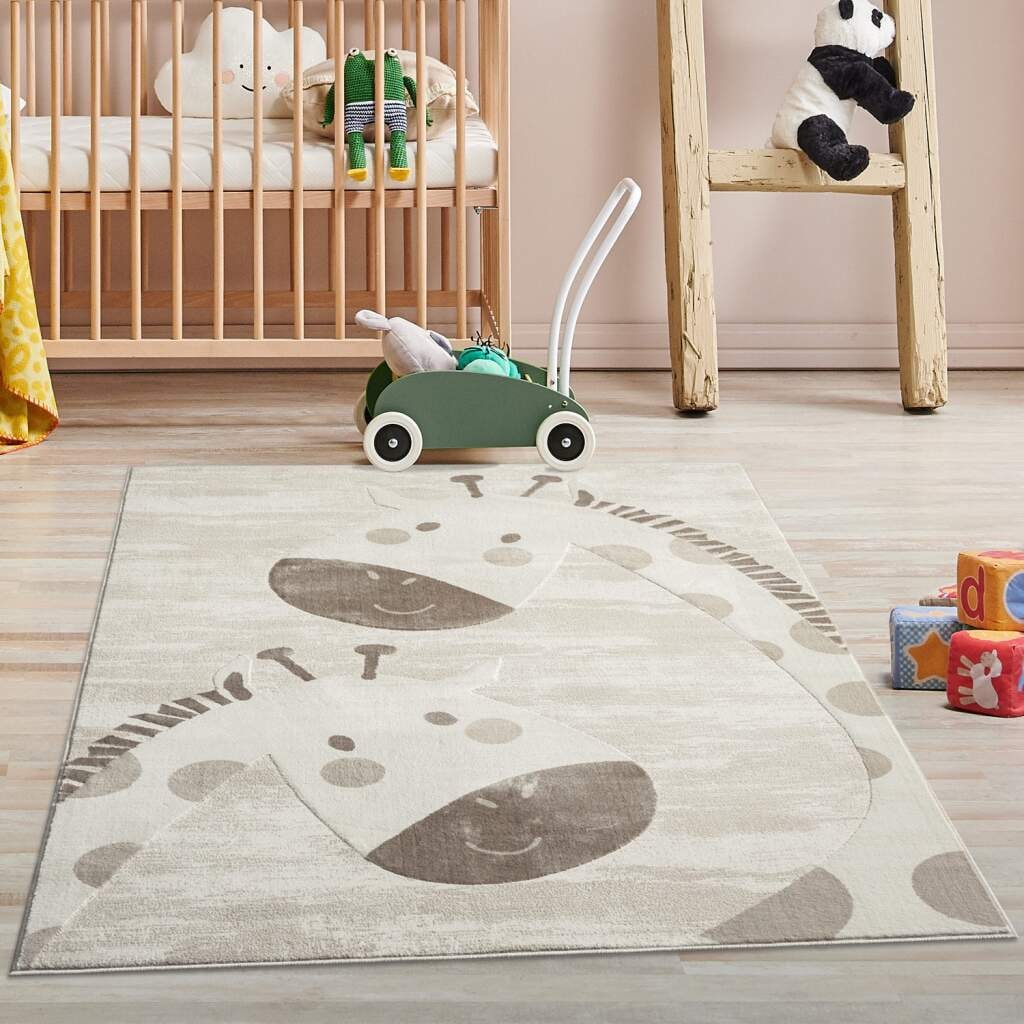 Carpet City Kinderteppich »MARA719«, rechteckig, Kinderzimmer Teppich Tiere Beige Spielzimmer