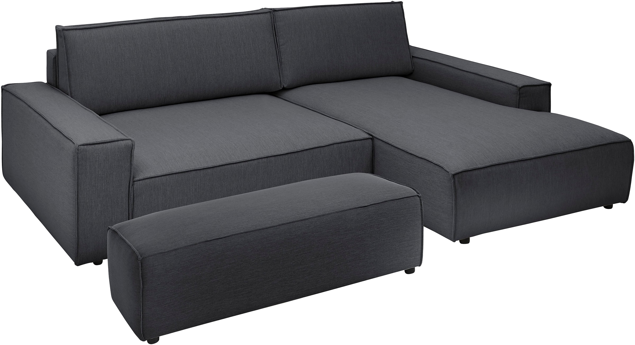 Home affaire Polsterecke »NEU: SHERWOOD XXL tief, L-Form mit Schlaffunktion, Big-Sofa mit Hocker«, (Set, 2 St.), stellbar zum Schlafsofa (Krokodilverbinder), Cord, Leinenoptik