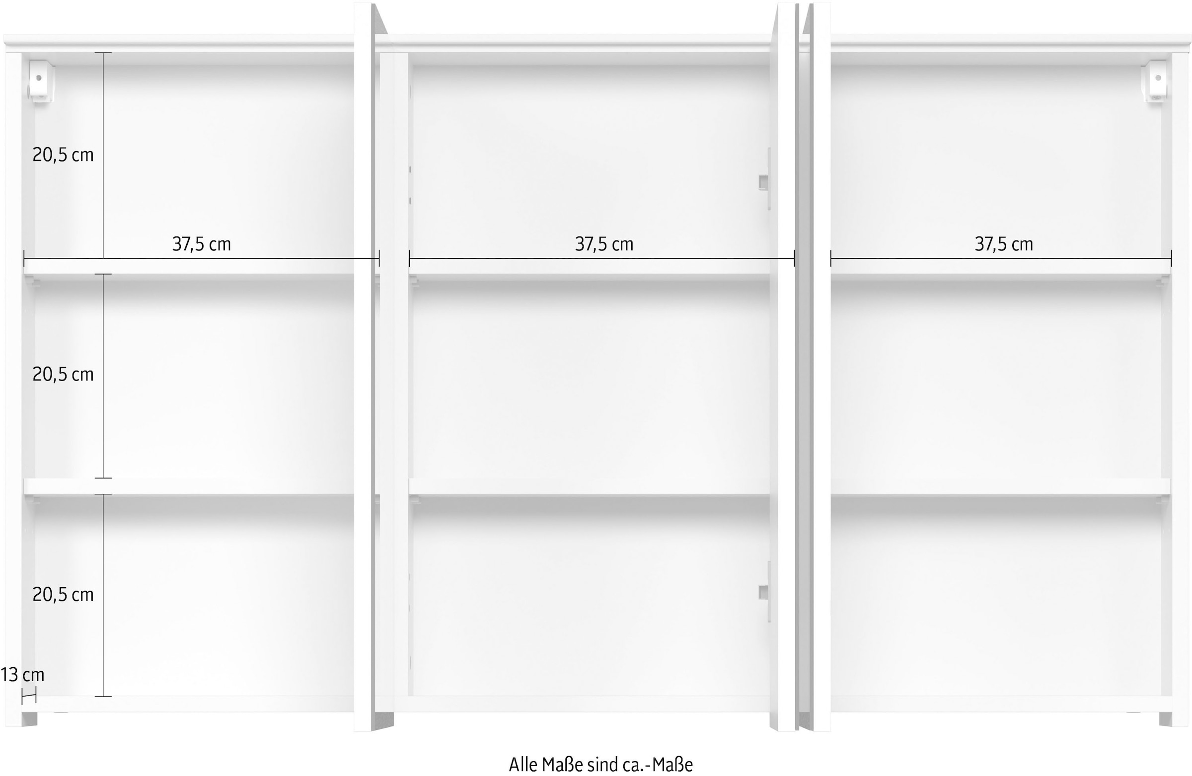 welltime Spiegelschrank »Premont« 1 Stk. tlg. Spiegelschrank mit Türdämpfer - (B/T/H) 120/17/70 cm