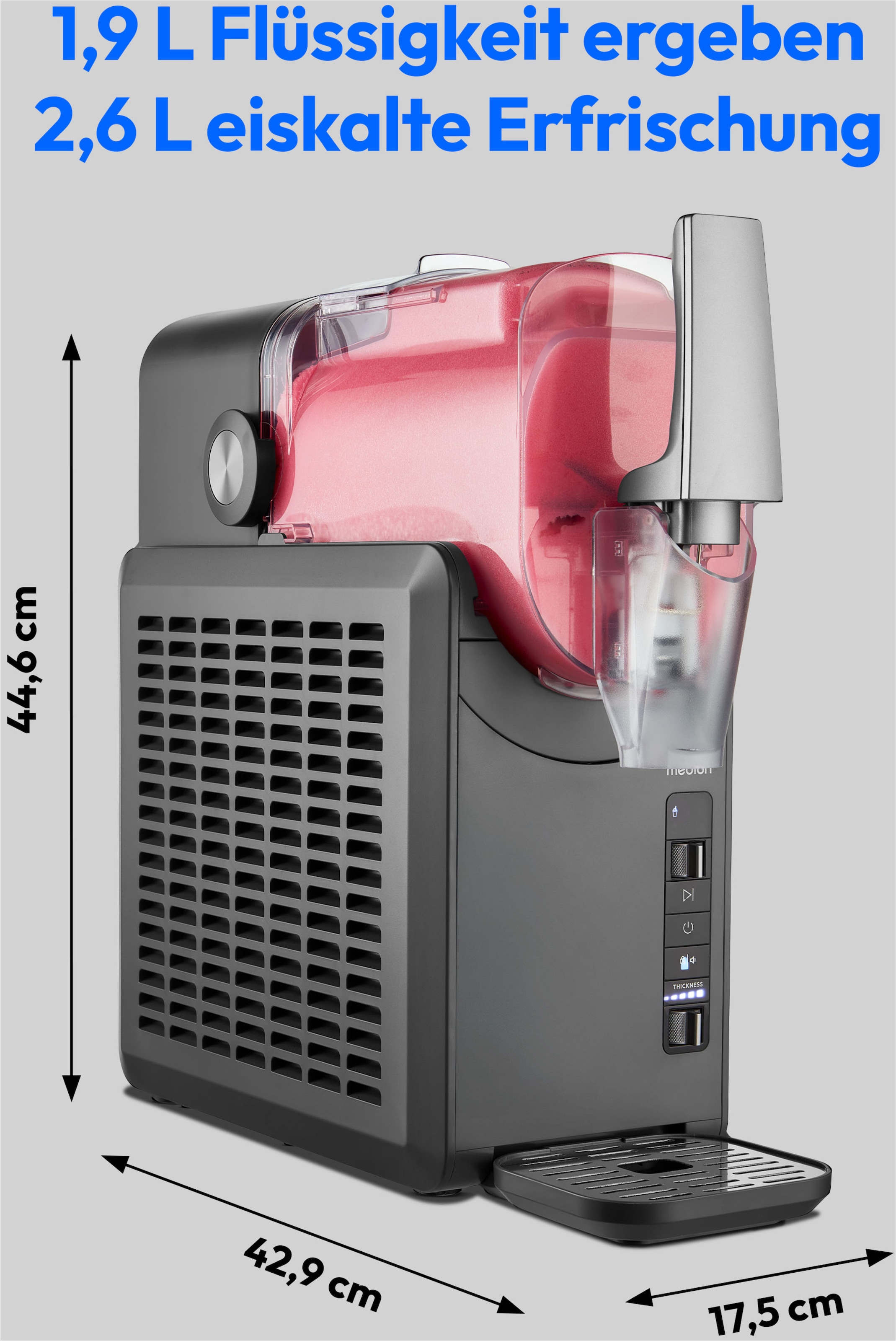 Medion® Slush-Eismaschine »LIFE MD12090 / Slush Ice Maker, 2,6 L Kapazität, Härtegradkontrolle«, 2,6 l, 200 W, 5 Programme, 30–60 Min. Zubereitungszeit, Kompressorkühlung