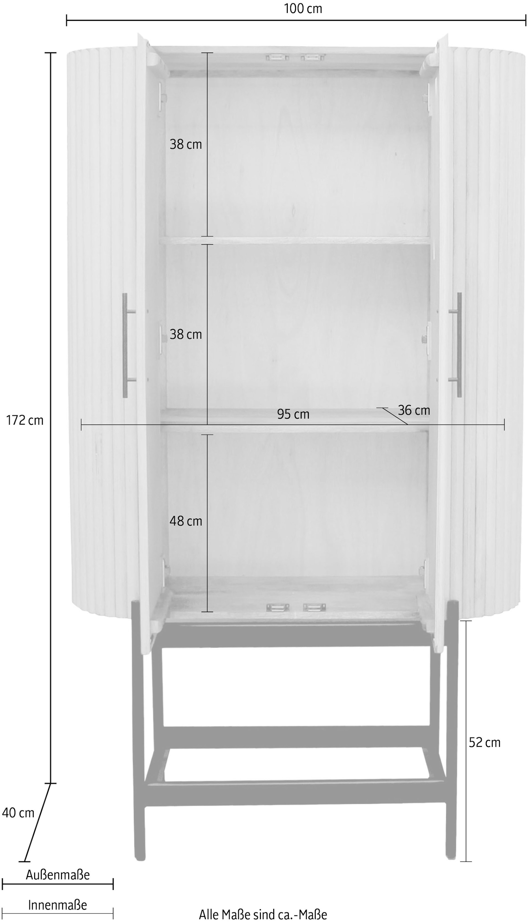 SIT Mehrzweckschrank, (1 St.), Lamellen-Design im Retro Stil