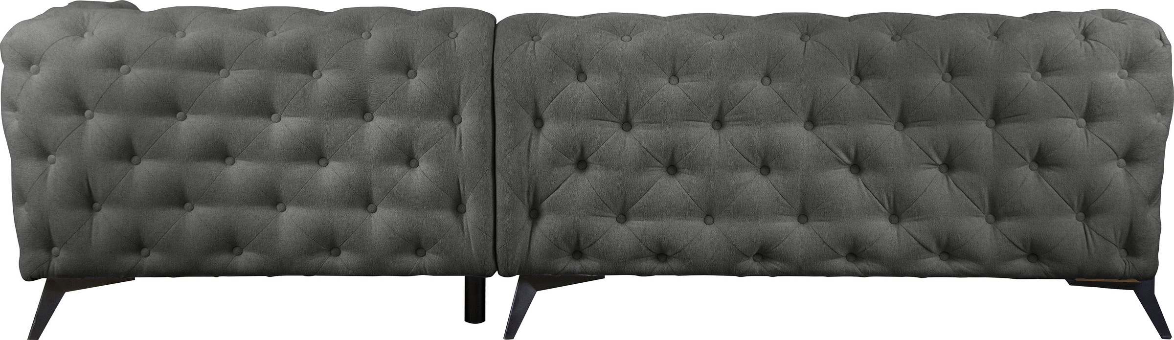 Leonique Chesterfield-Sofa »Amaury L-Form«, Chesterfield-Optik, Breite/Tiefe je 262 cm, Fußfarbe wählbar