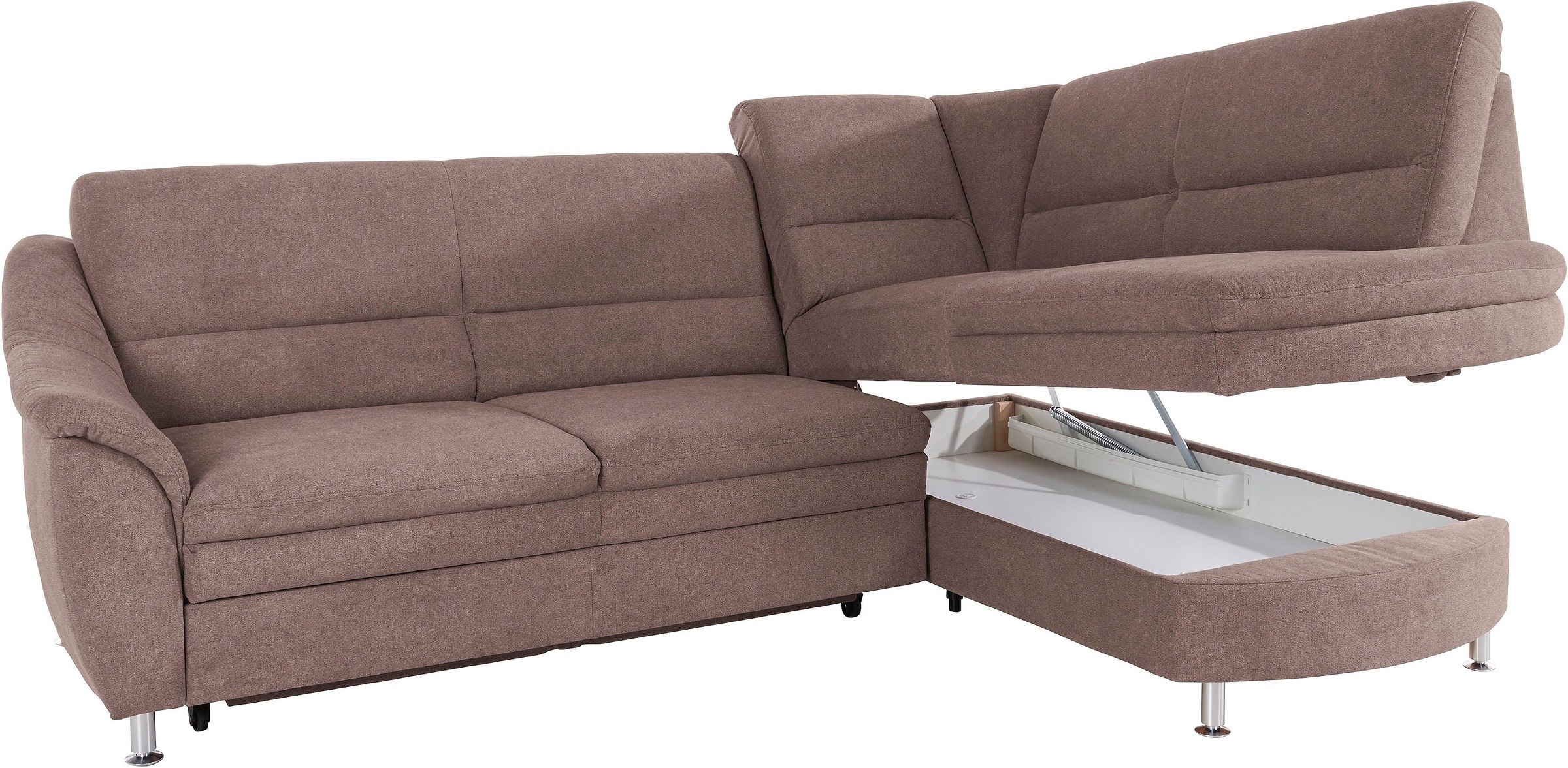 Places of Style Ecksofa »Cardoso L-Form«, Federkern, wahlweise mit Bett, Schubkasten