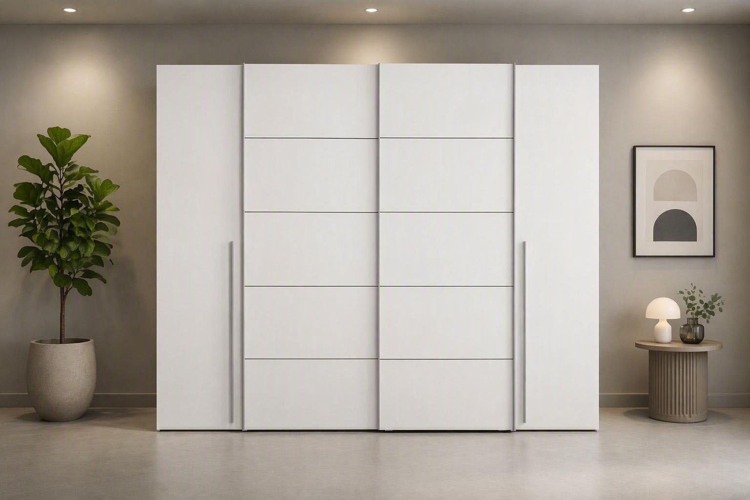 FORTE Kleiderschrank »Narago, Kombischrank, modernes Design« B/H/T ca. 270/210/61cm, auch mit Premiumausstattung,  Kombination aus Schwebetüren mit seitlichen Drehtüren, Made in Europe