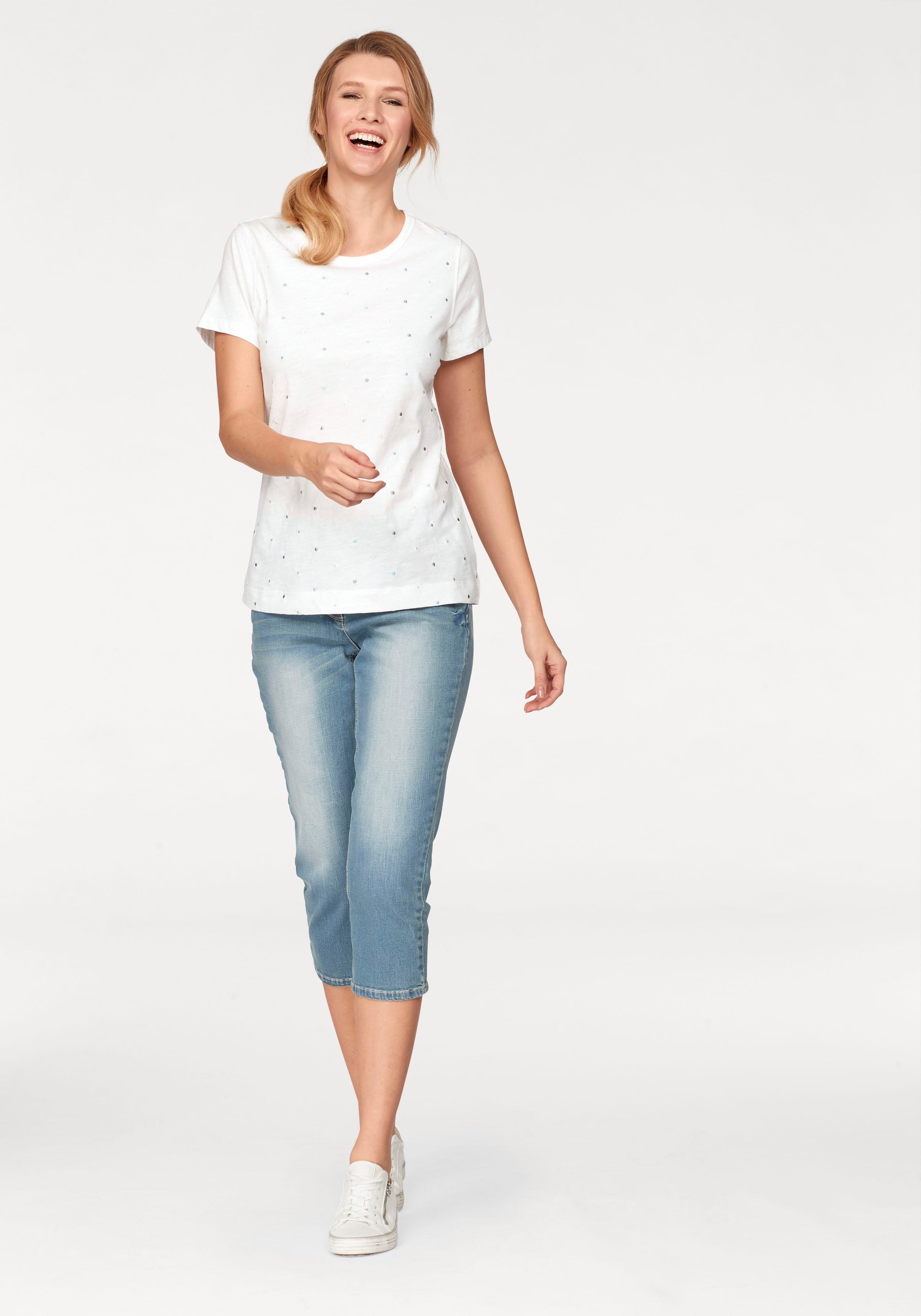 Aniston im CASUAL in Online-Shop bestellen Caprijeans, Used-Waschung