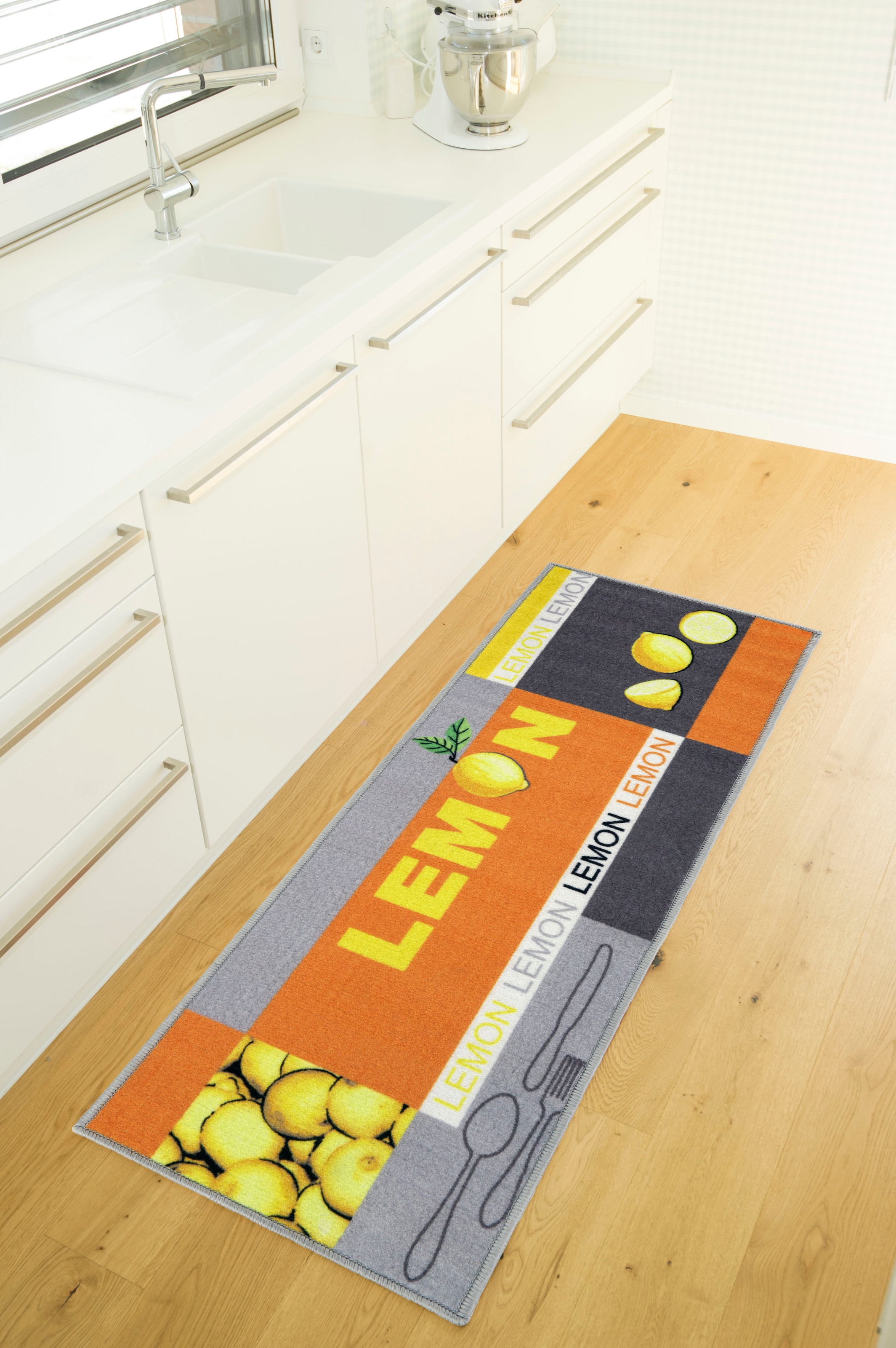 Andiamo Küchenläufer »Lemon«, rechteckig, 5 mm Höhe, Motiv Zitronen, mit Schriftzug, Größe 50x150 cm, Küche