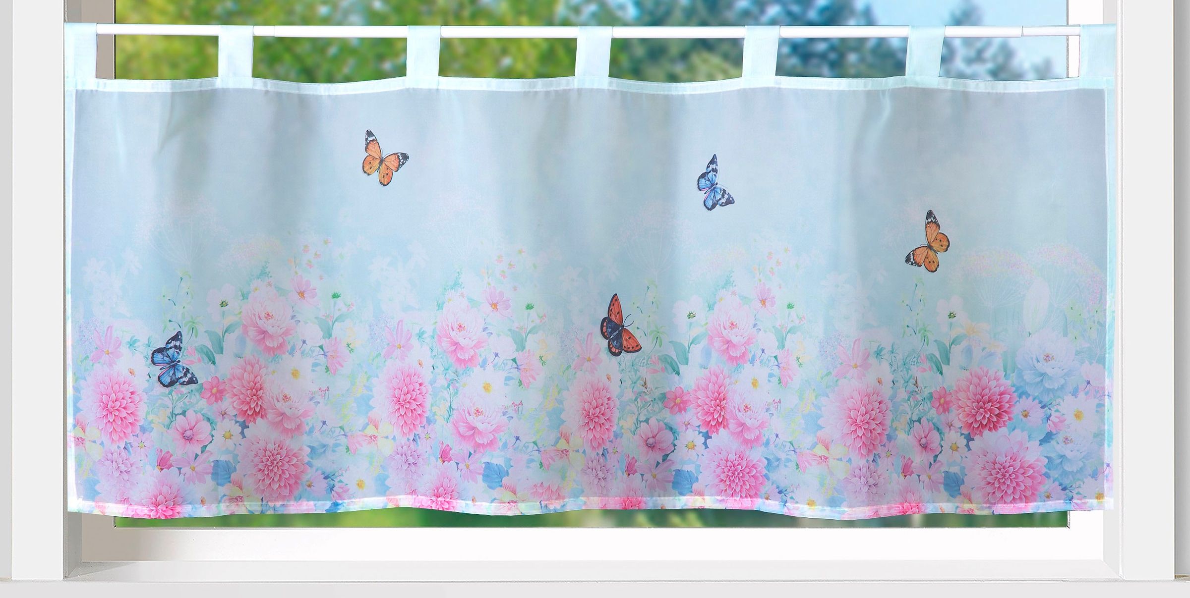 Weckbrodt Scheibengardine »Capri«, (1 St.), Voile, halbtransparent, bedruck günstig online kaufen