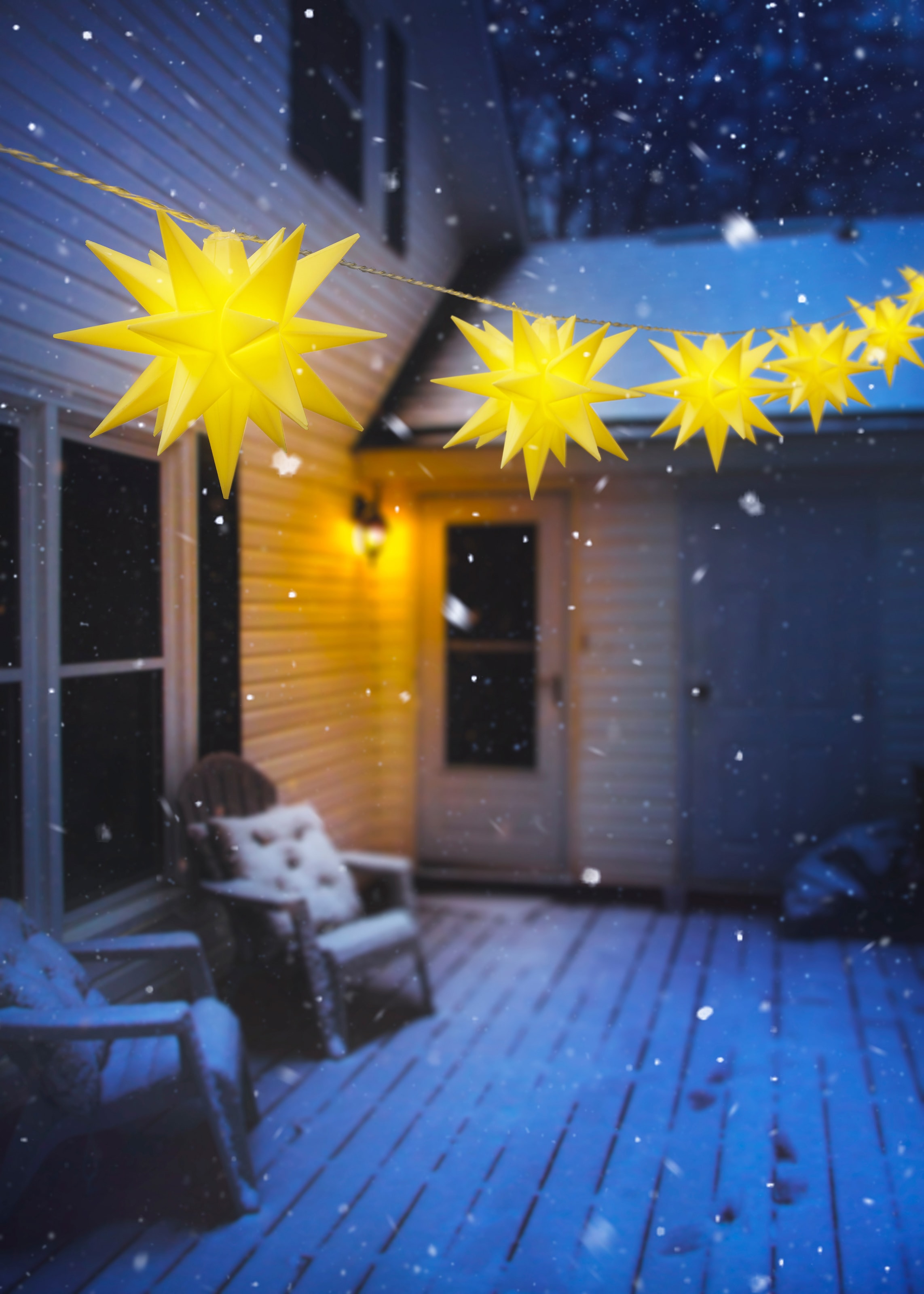 IC Winterworld LED-Lichterkette »Weihnachtsdeko aussen«, 10 St.-flammig, Sterne mit 19 Spitzen, ca. 12 cm groß