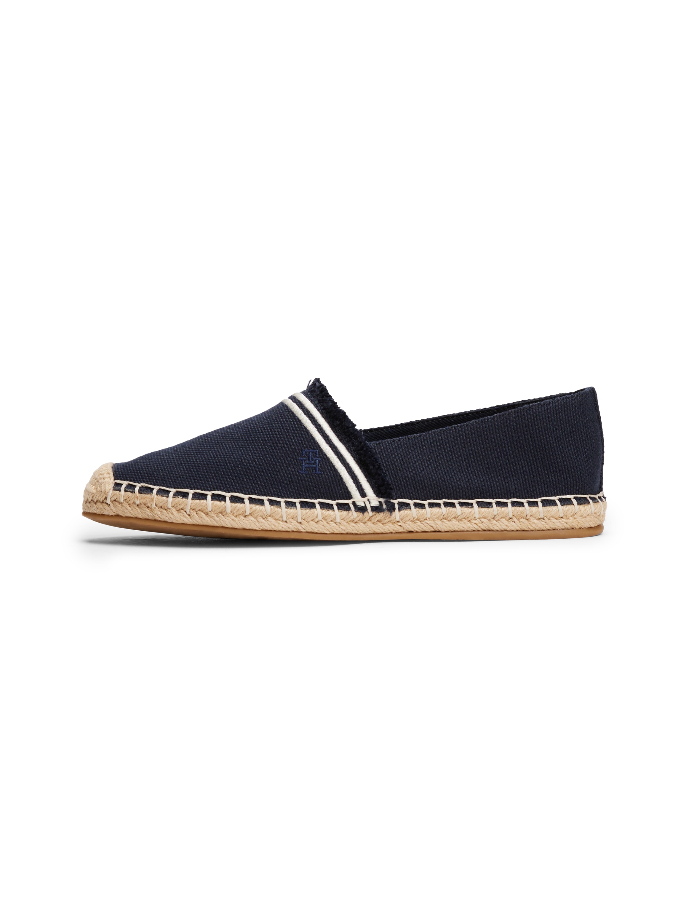 Tommy Hilfiger Espadrille »FRINGE CANVAS CLOSED ESPADRILLE«, Halbschuh, Schlupfschuh, Sommerschuh mit ausgefransten Rand