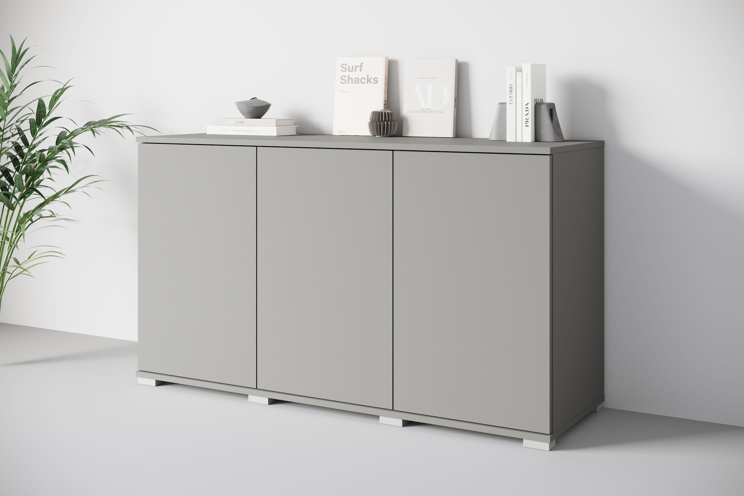 INOSIGN Sideboard »Kenia, moderne grifflose Kommode mit 3 Türen, Breite 120 cm«, (1 St.), Push-to-Open-Fronten, höhenverstellbaren Einlegeböden