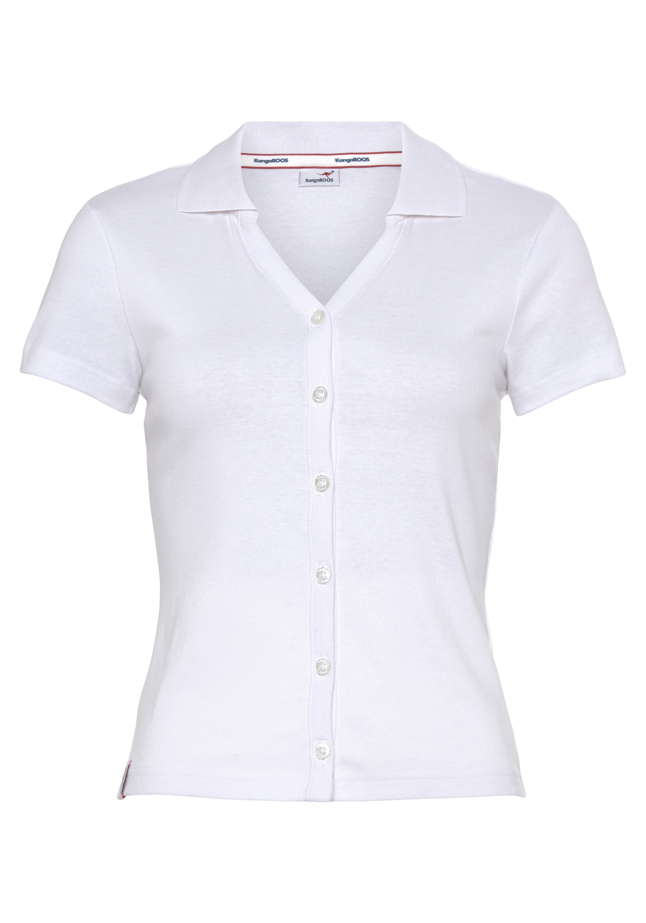 KangaROOS Poloshirt, Kurzarm, figurbetonter Schnitt, aus Baumwolle