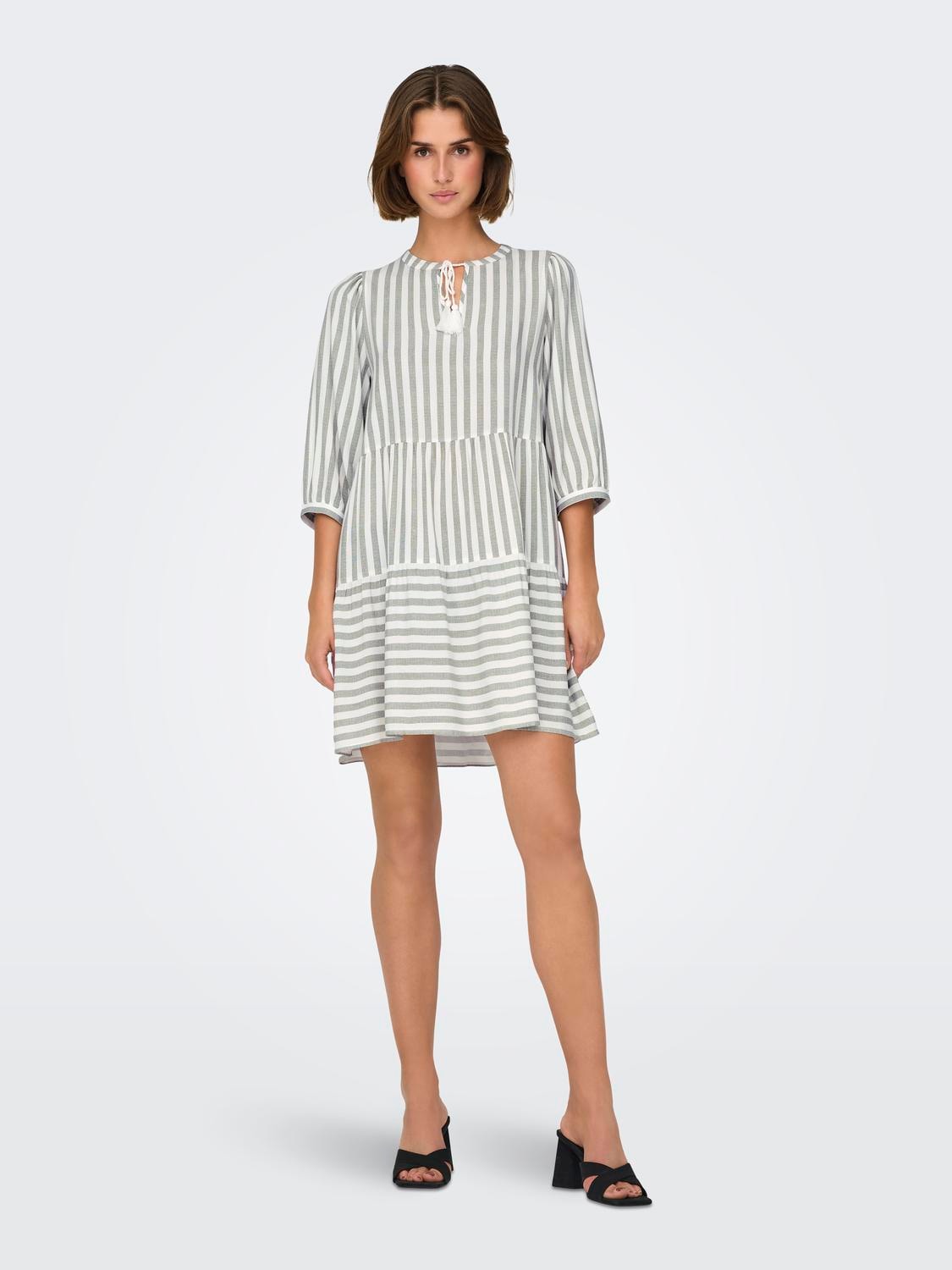 ONLY Tunikakleid »ONLKAYA 3/4 PUFF SHORT DRESS WVN NOOS«, mit Volant im Tunika Style