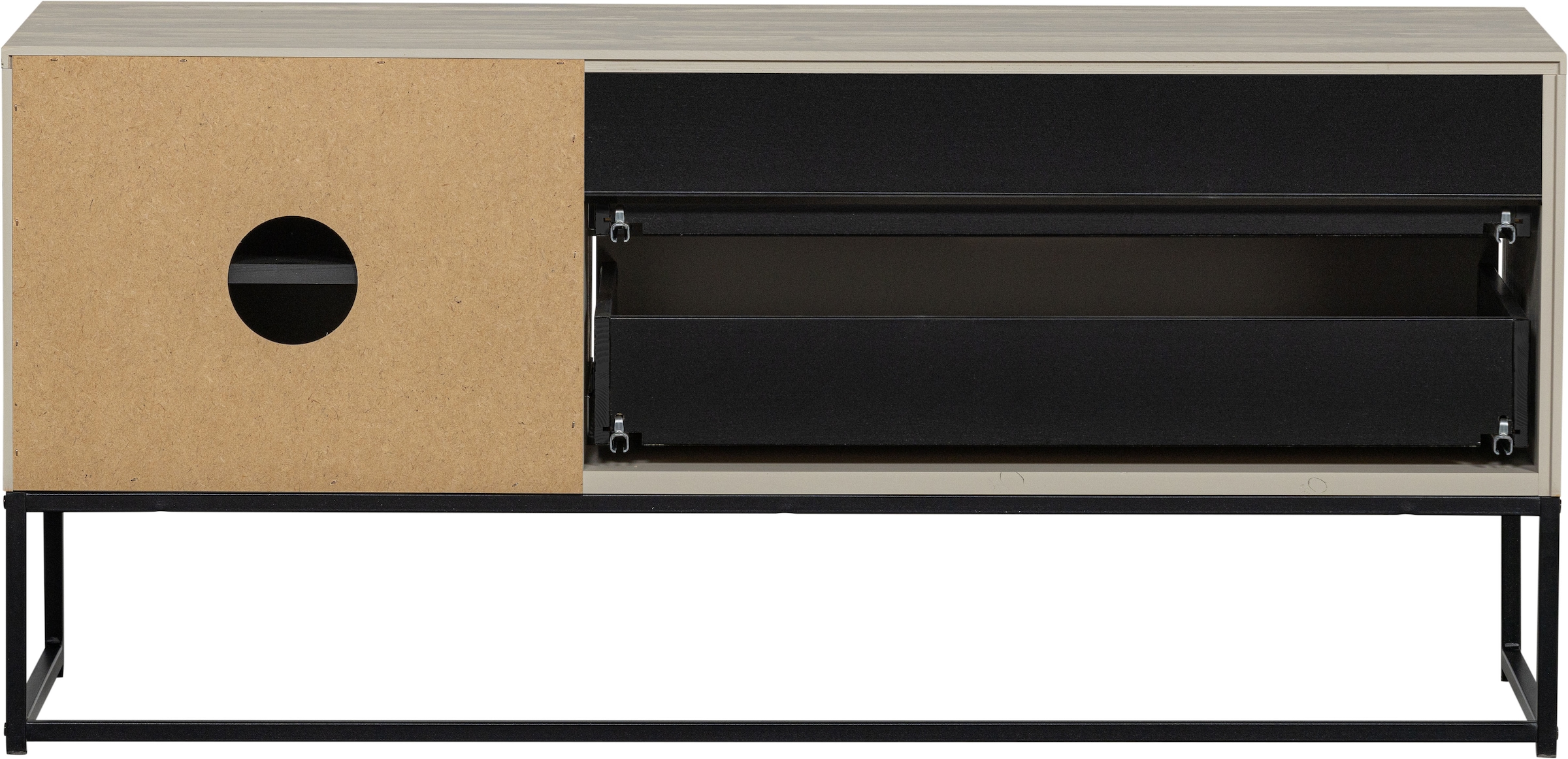 WOOOD TV-Board »Silas«, Kommode, 2 Schubladen und 1 Tür, viel Stauraum, Breite 120 oder 180 cm