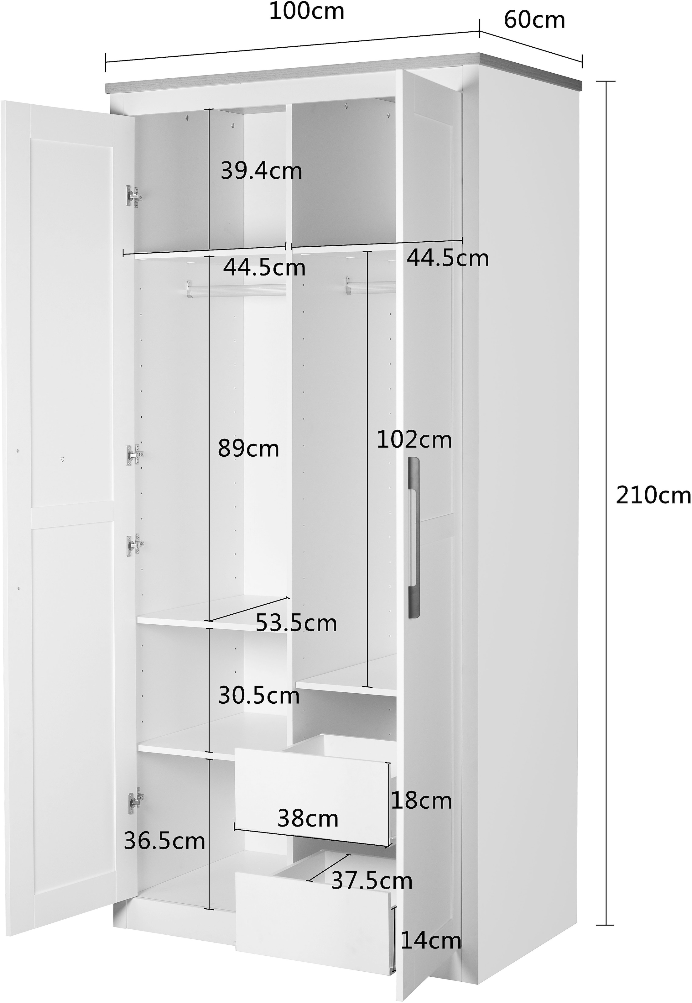 OTTO home Kleiderschrank »Büsum Schlafzimmer Schrank Otto´s Choice« stabile robuste Bauweise mit optimaler Aufteilung,  Schlafzimmerschrank Landhaus Design Garderobe Schrank Bestseller