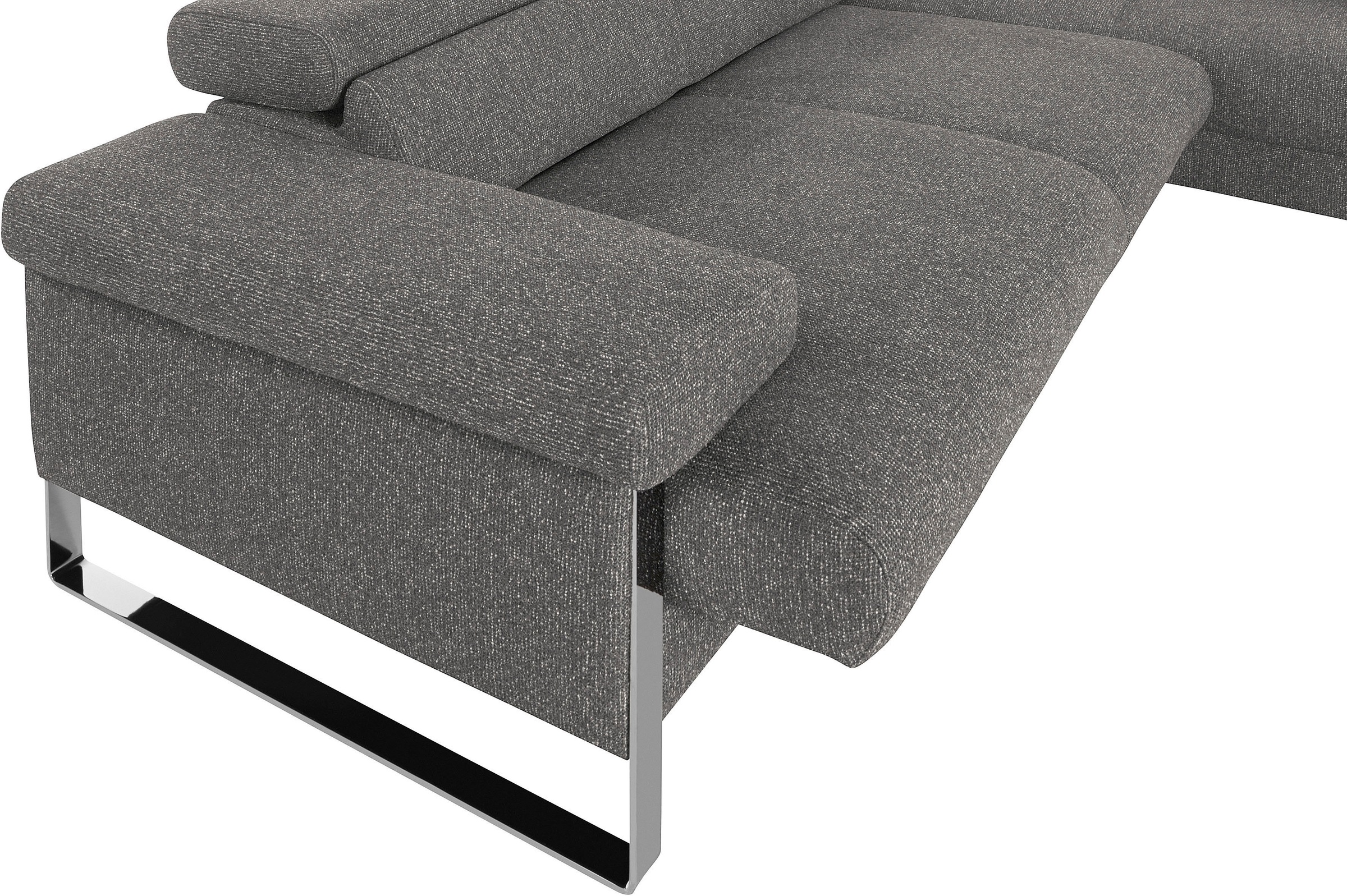 W.SCHILLIG Ecksofa »finn, toller Sitzkomfort, L-Form, hochwertige Verarbeitungsdetails«, German Design Award 2016, Fußgestell Chrom glänzend, Breite 281 cm