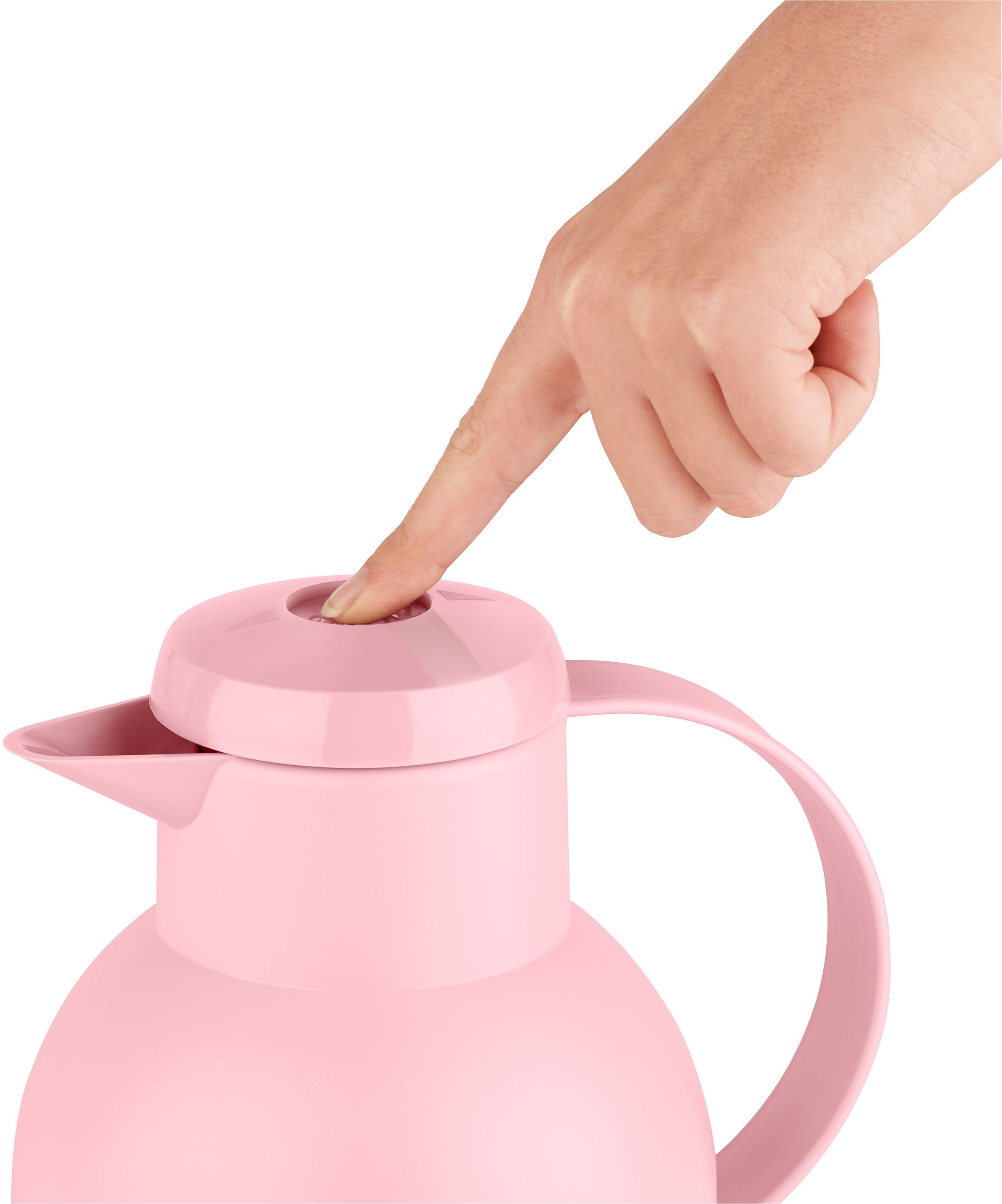 Emsa Isolierkanne »Samba«, 1 l, zeitloses Design, einfacher Knopfdruck, 24h kalt, 12h warm