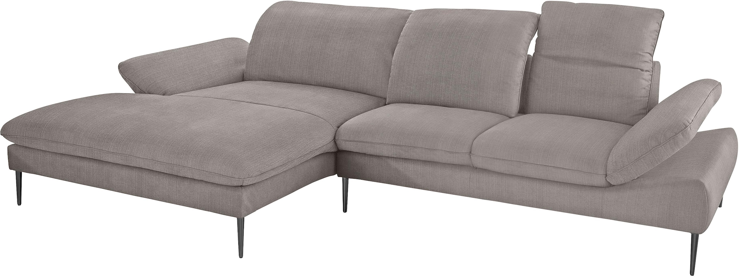 W.SCHILLIG Ecksofa »enjoy&MORE, Designsofa, bequem, zeitlos und elegant, L-Form«, Sitztiefenverstellung, Füße schwarz pulverbeschichtet, Breite 340 cm