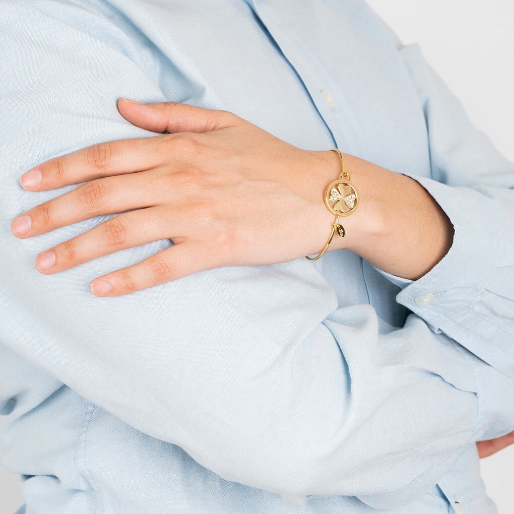 Lotus Armreif »Essentials - Kleeblatt« mit Glasstein