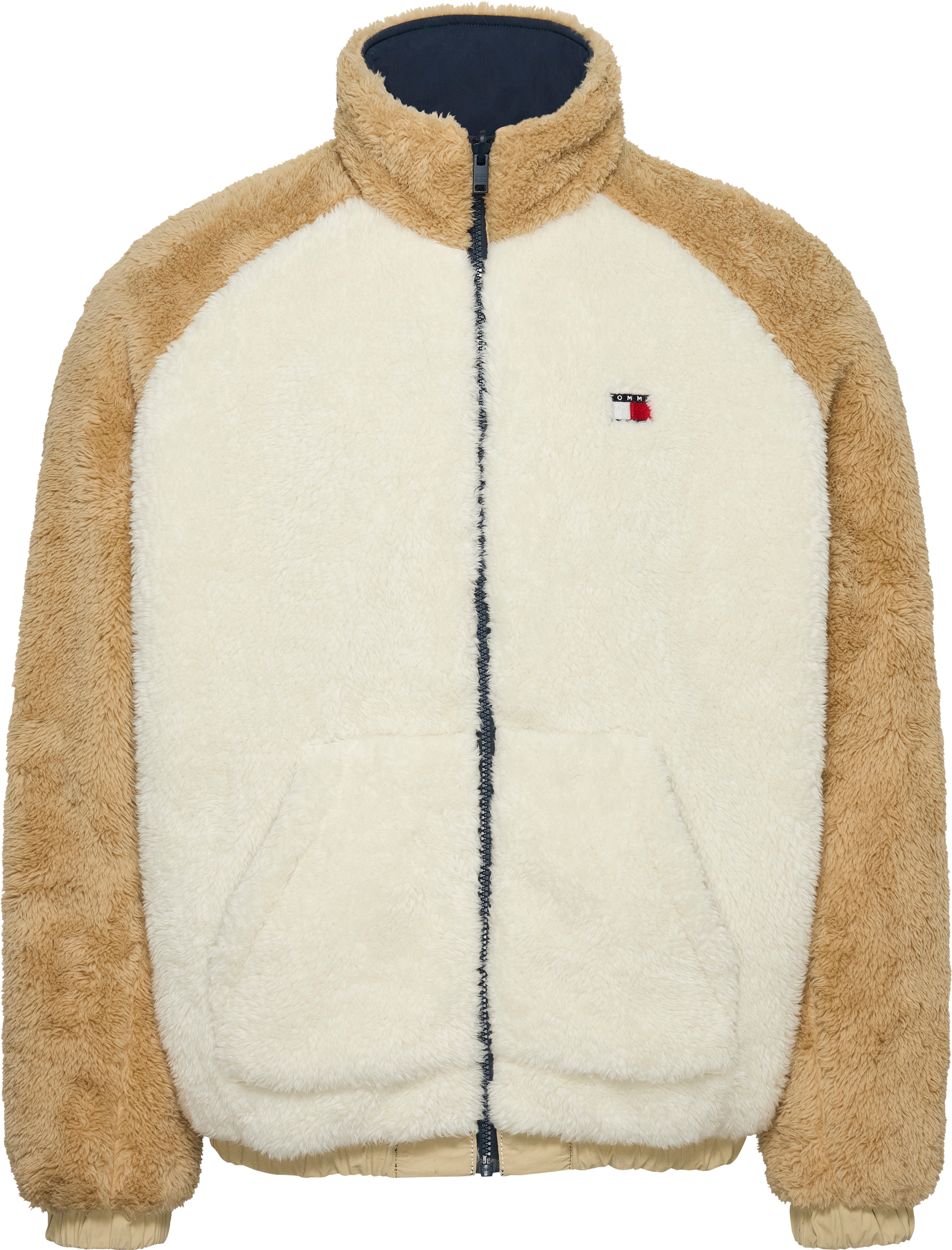 Tommy Jeans Bomberjacke »TJM FLUFFY REVERSIBLE JACKET EXT«, mit kontrastfarbenen Ärmeln