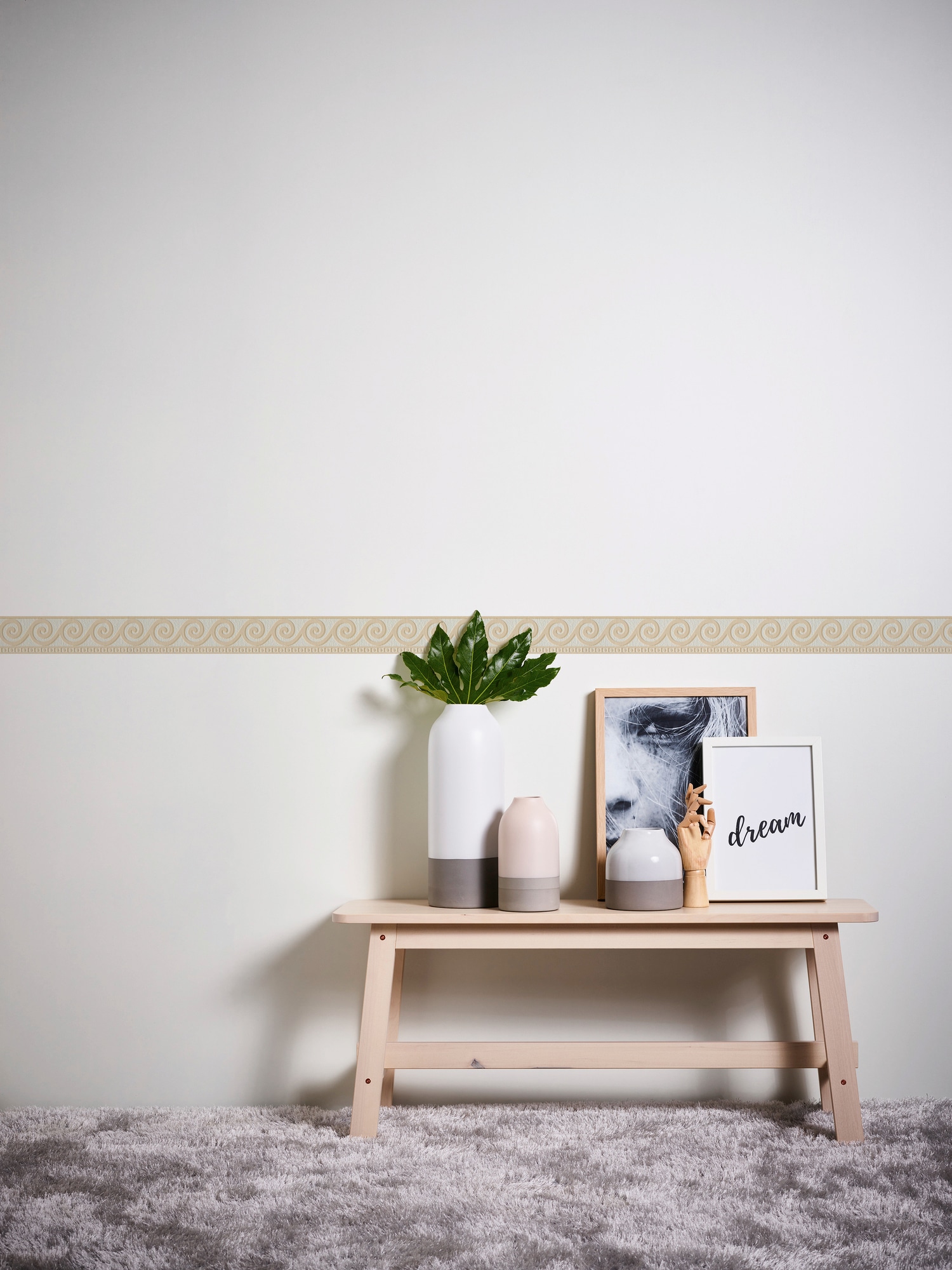 A.S. Création Bordüre »Only Borders«, Retro-gemustert-Motiv, Struktur Tapete Bordüre Modern selbstklebend Borte Design Kinderzimmer