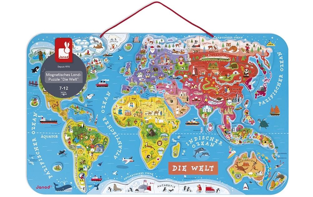 Janod Puzzle »Janod Holz-Puzzle Magnetpuzzle Welt«