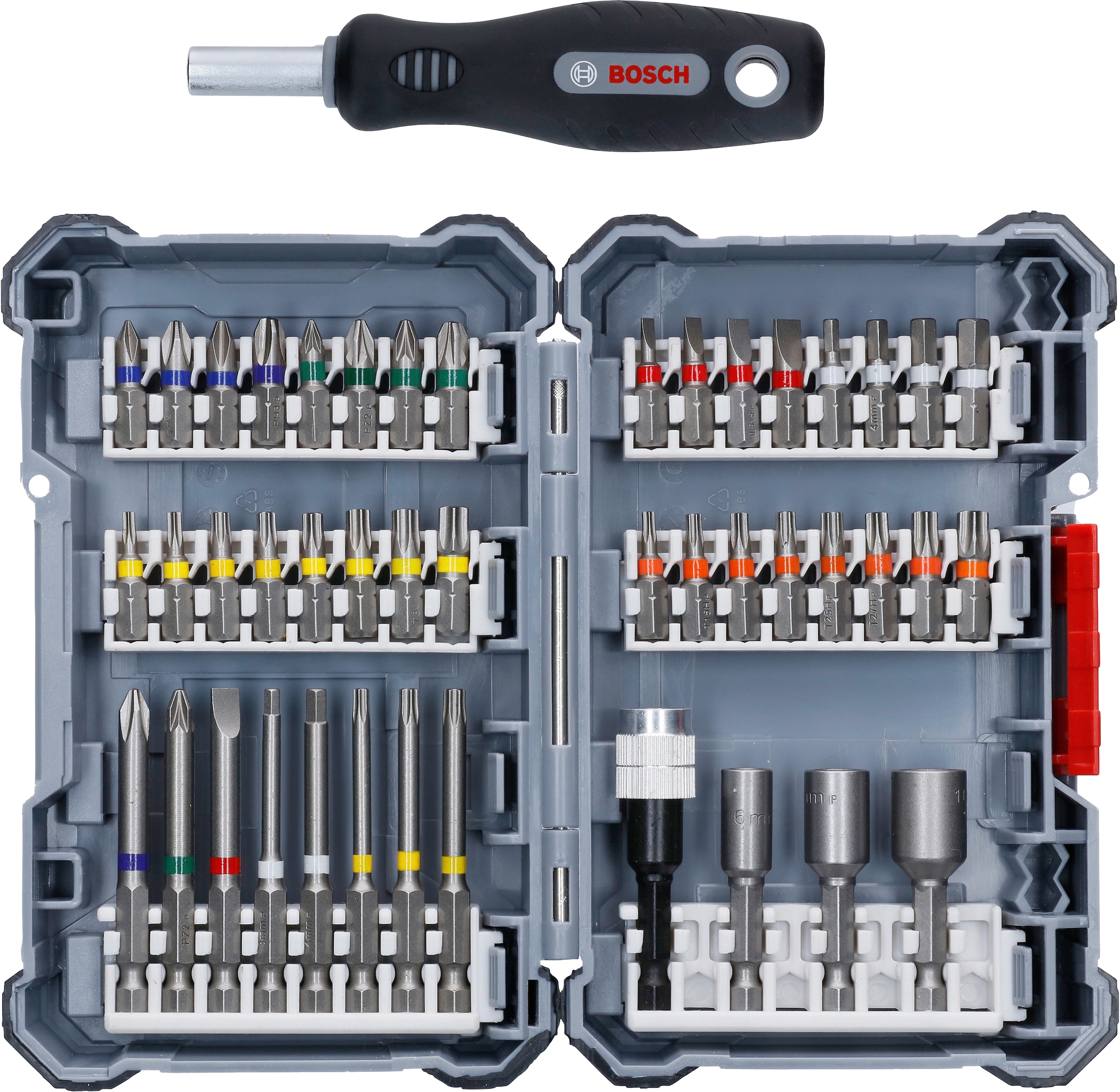 Bosch Professional Bit-Set »Pick&Click«, 45-teilig, mit Schrauber-Griff