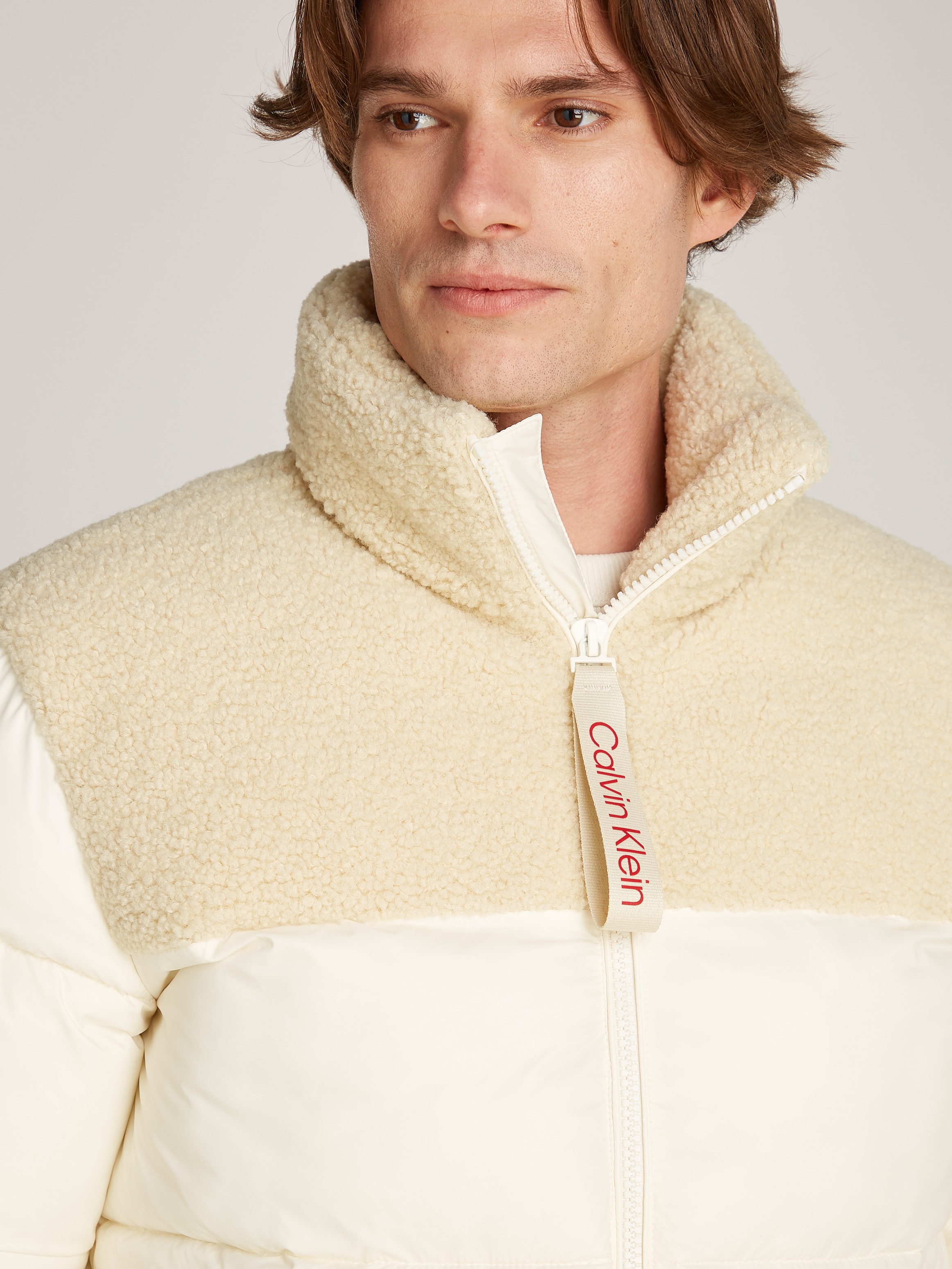 Calvin Klein Jeans Outdoorjacke »SHERPA PUFFER JACKET«, mit Logoschriftzug