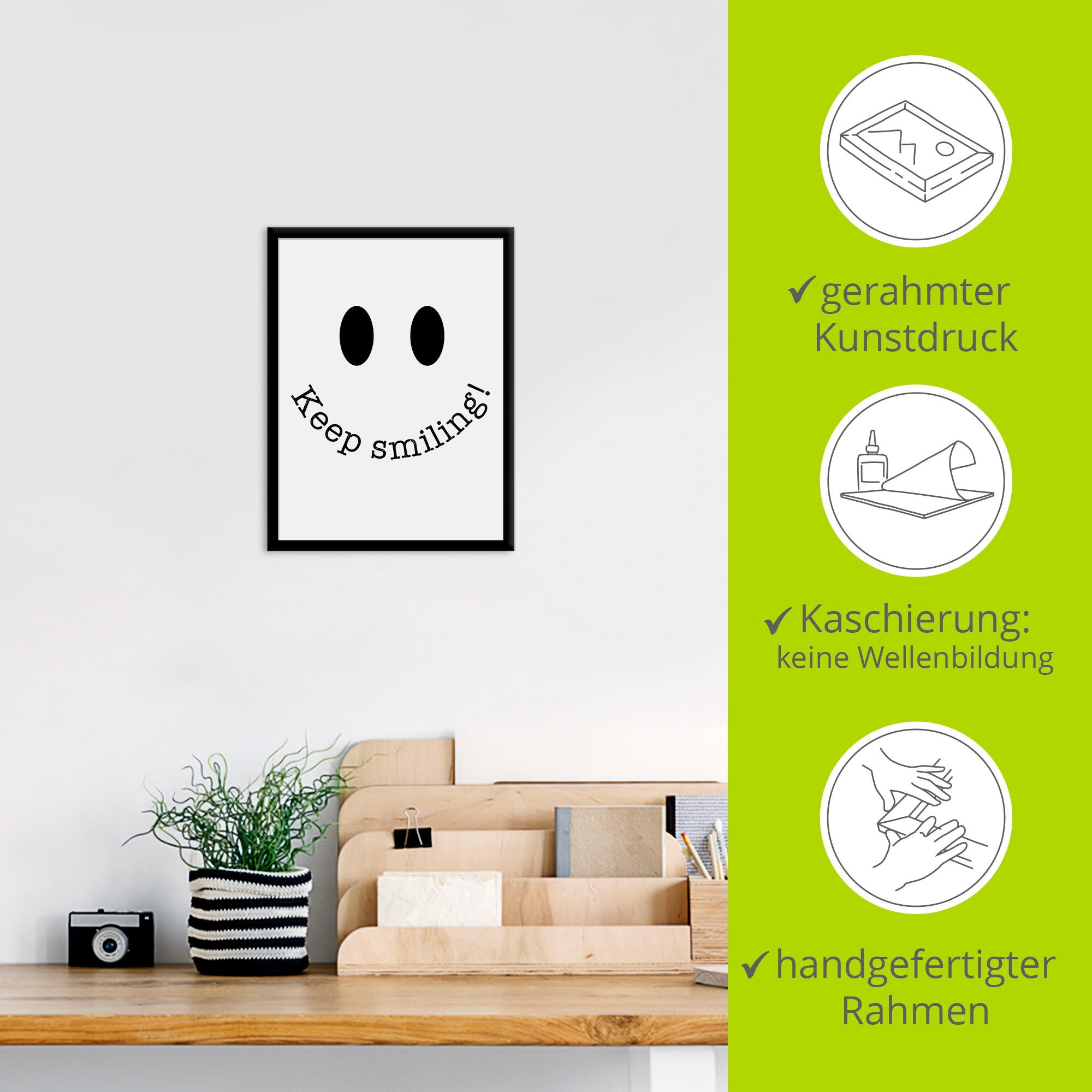 Artland Wandbild »Lachen«, Sprüche & Texte, (1 St.)