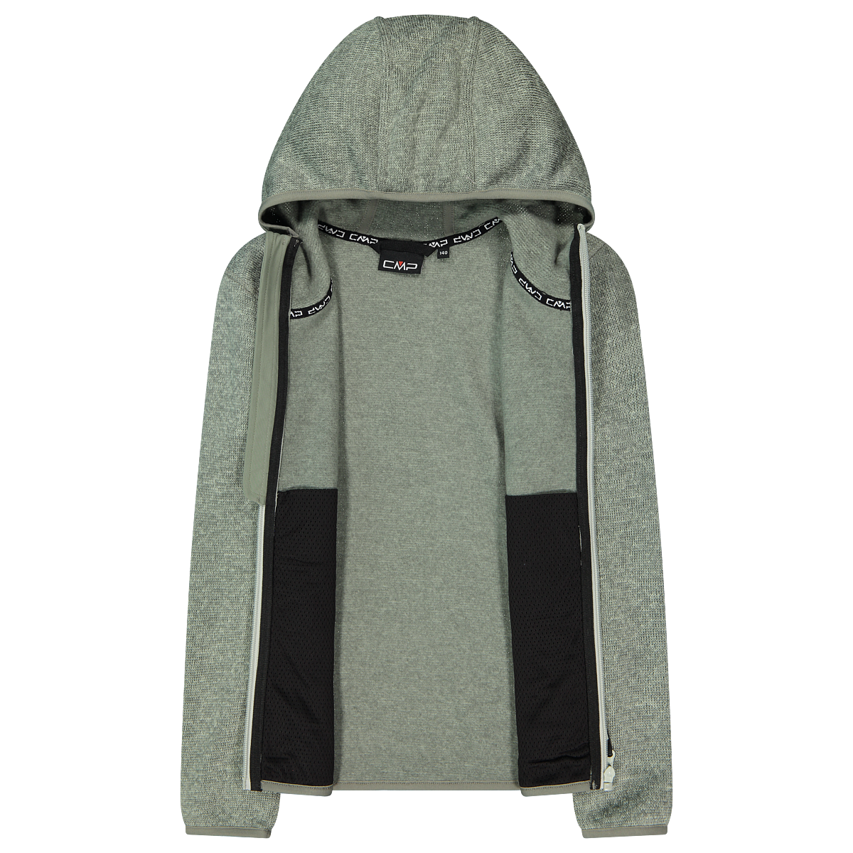 CMP Strickfleecejacke mit Kapuze Übergangsjacke für Kinder, mit Kapuze, mit Reißverschlusstaschen
