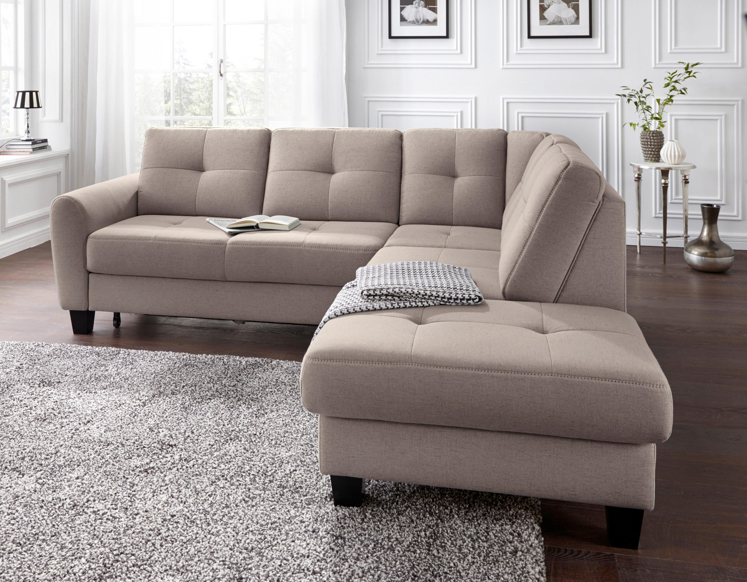 sit&more Ecksofa "Varese L-Form", mit Federkern, wahlweise mit Bettfunktion günstig online kaufen