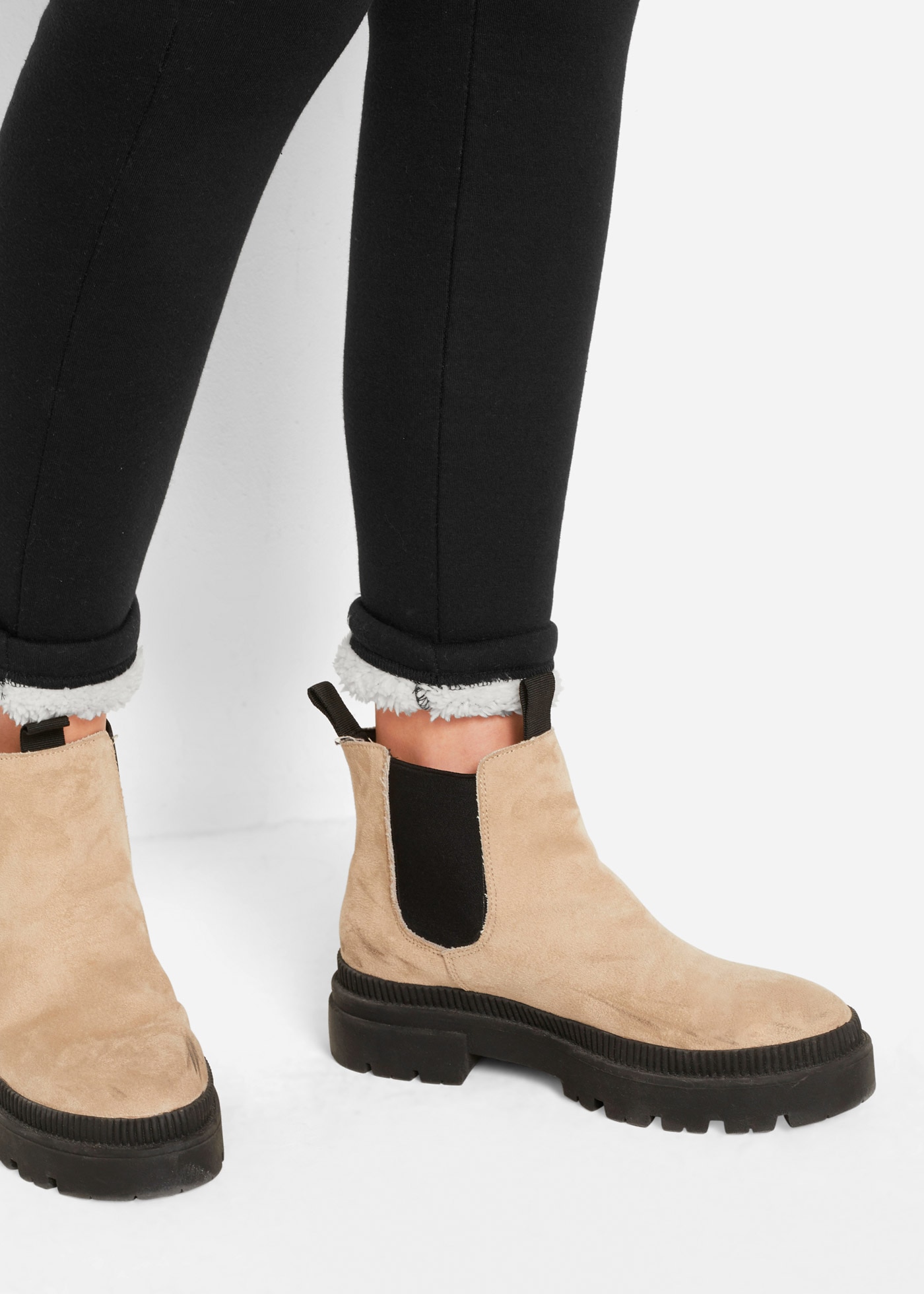 bonprix Thermoleggings  mit Teddyfutter, aus Polyester und Baumwolle, Skinny Fit