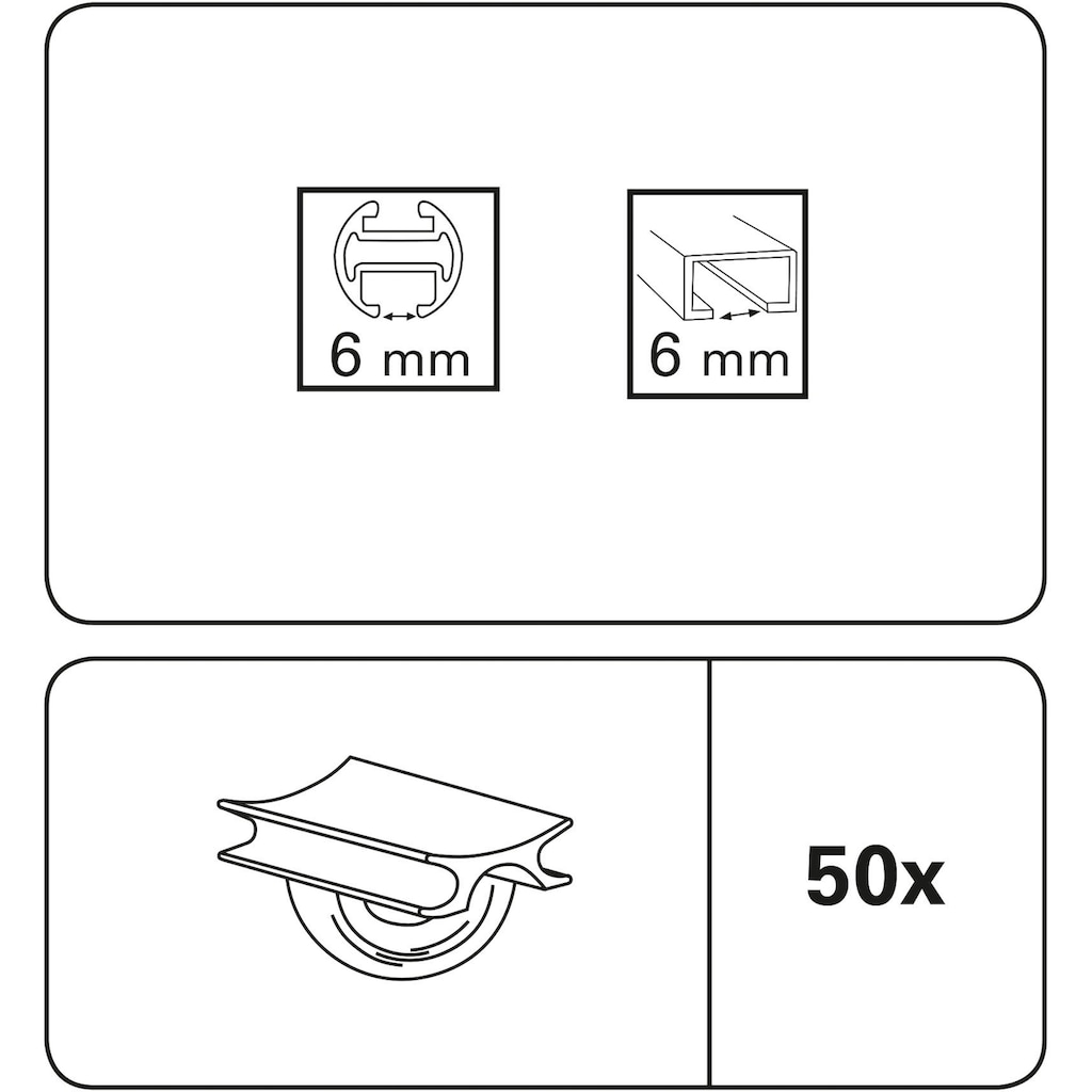 GARDINIA Gardinengleiter »Querbügel-Gleiter Maxi«, (50 St.)