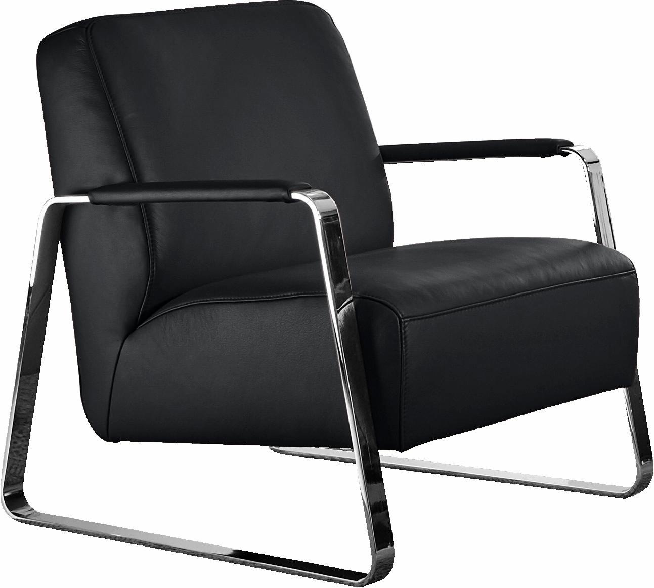 W.SCHILLIG Cocktailsessel »quadroo Designsessel, Loungesessel«, mit bezogenen Armlehnen, Gestell in Chrom glänzend