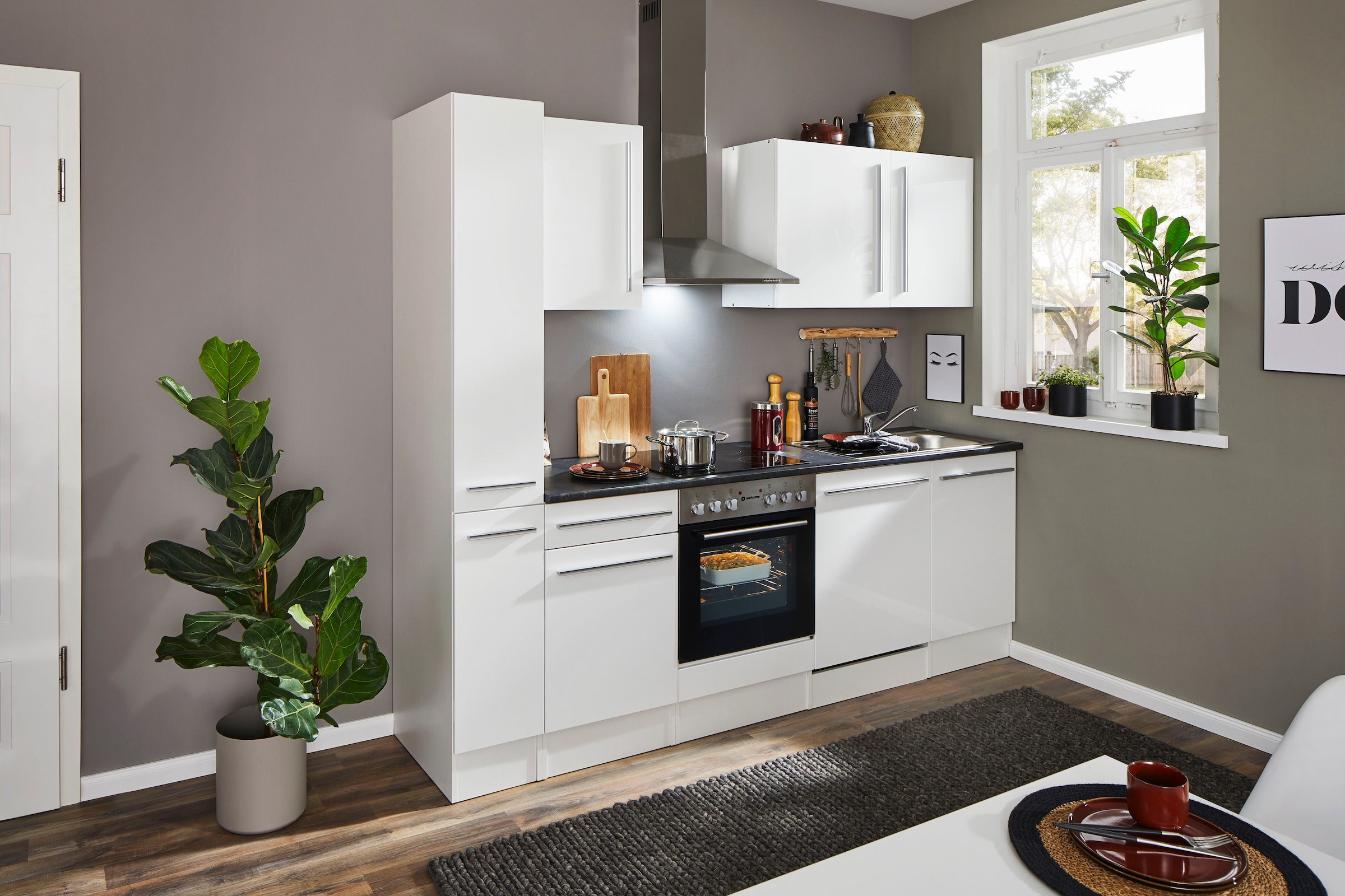 BASIC by Balculina Küchenzeile »Jazz«, Breite 250 cm, wahlweise mit E-Geräten