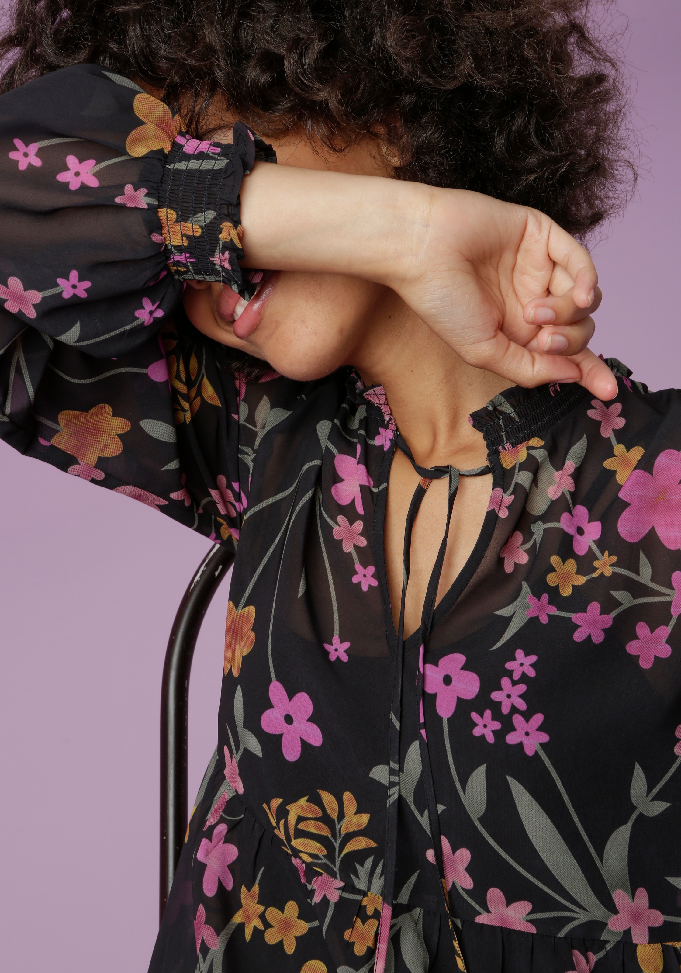 Aniston CASUAL Blusenkleid, mit farbenfrohem Blumenstruck online bestellen | Druckkleider