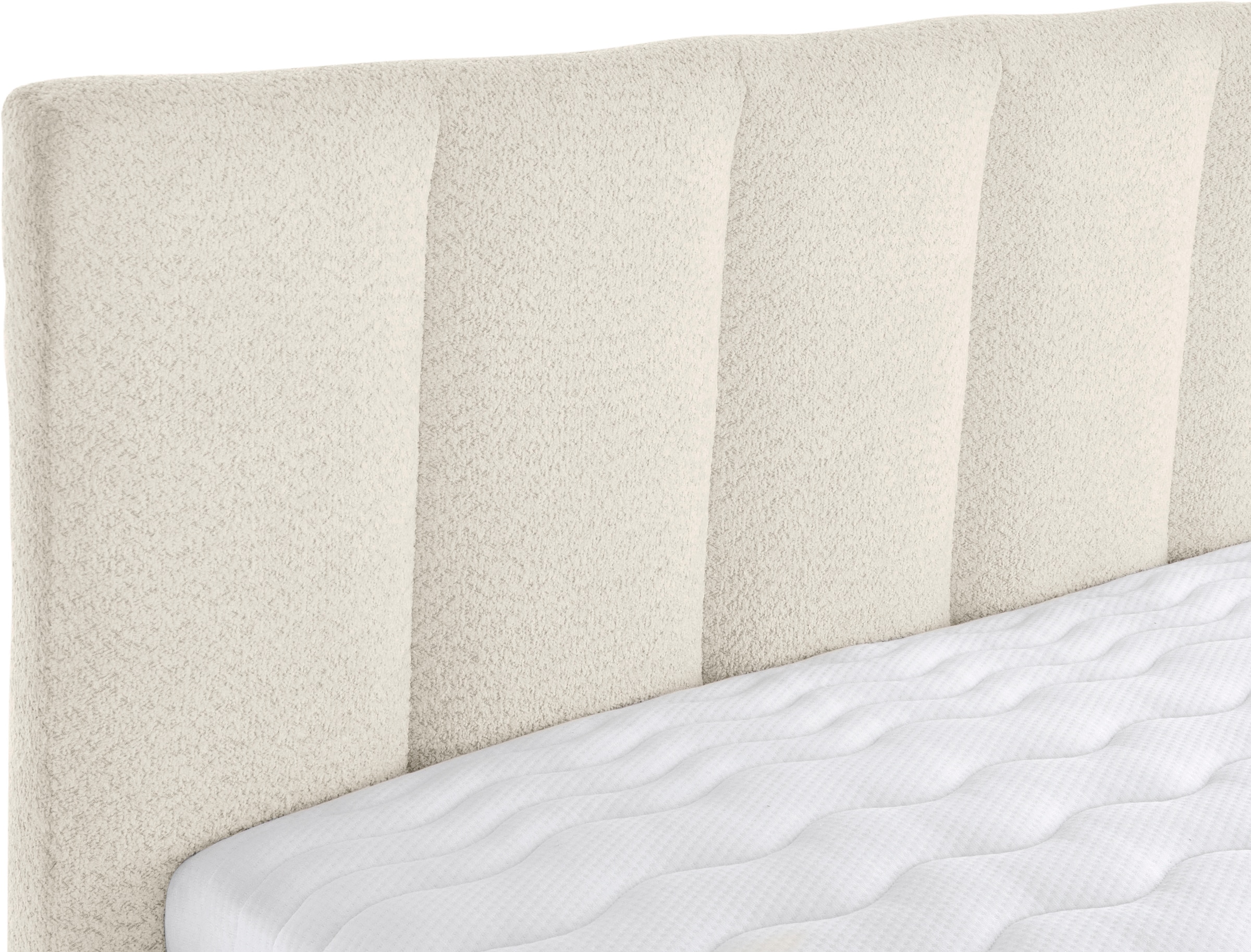 homsy by Ana Johnson Polsterbett »Somny wahlweise mit Bettkasten, erhältlich in verschiedenen Breiten« luxurious gepolstertes Kopfteil und Rahmen, Bezug mit Bouclécharakter