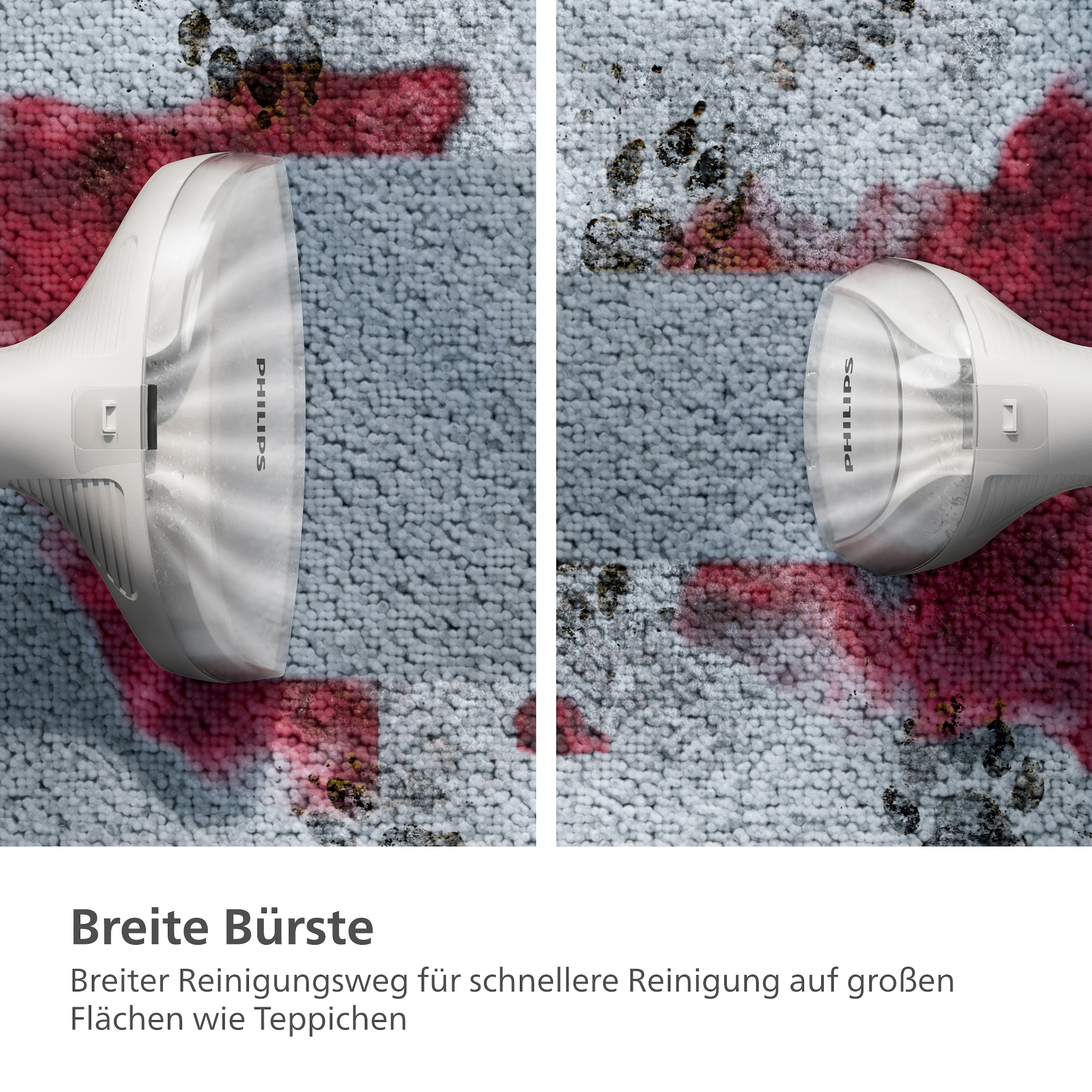 Philips Wasch-Sauger »XW3193/11 3000 Series mit 2 Bürsten unterschiedlicher Größe«, reinigt zahlreiche weiche Oberflächen, kompakt; Blau / Seidenweiß