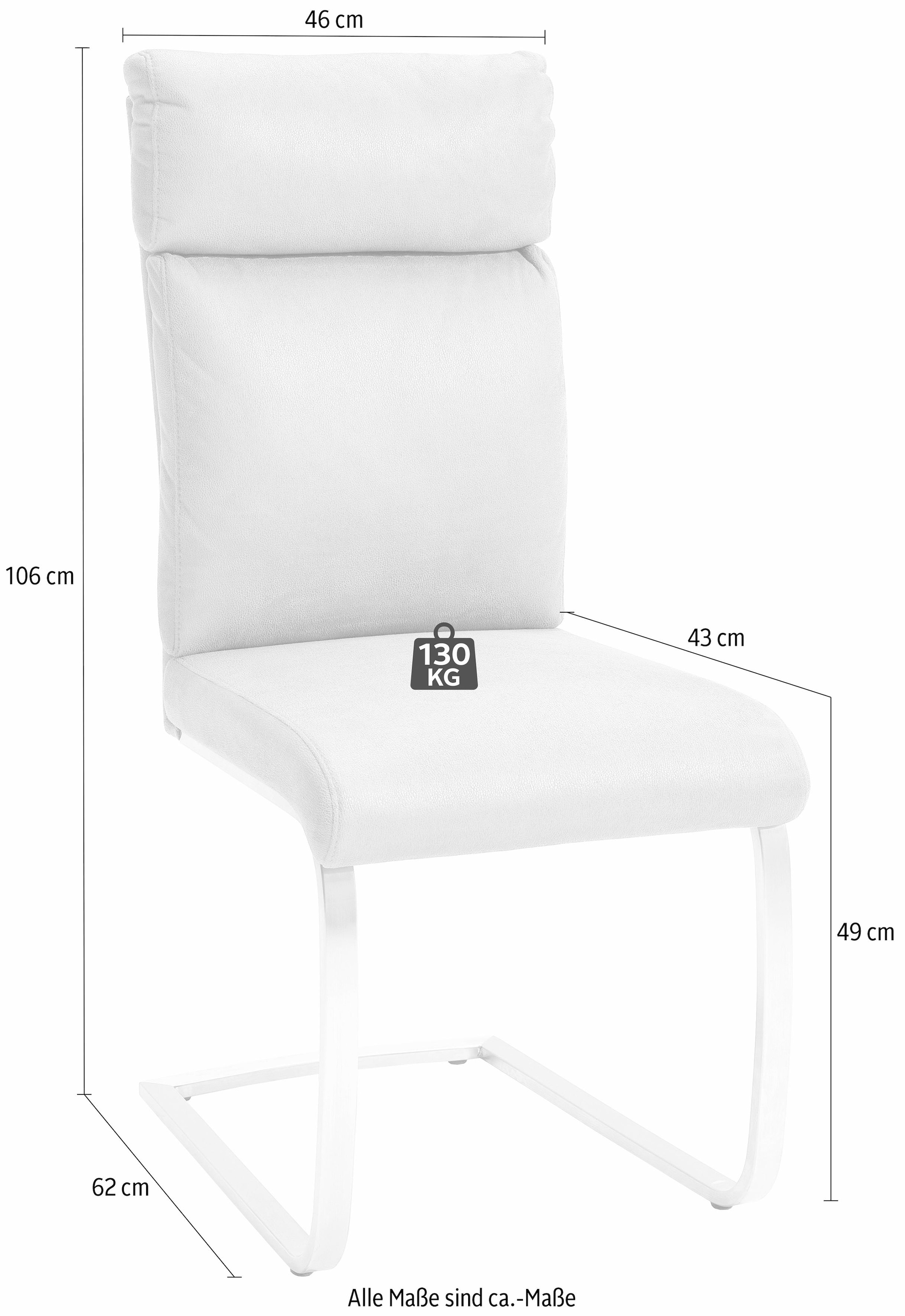 2 Kg Freischwinger, (Set), St., 130 bis furniture Stuhl Microfaser, MCA bestellen belastbar online