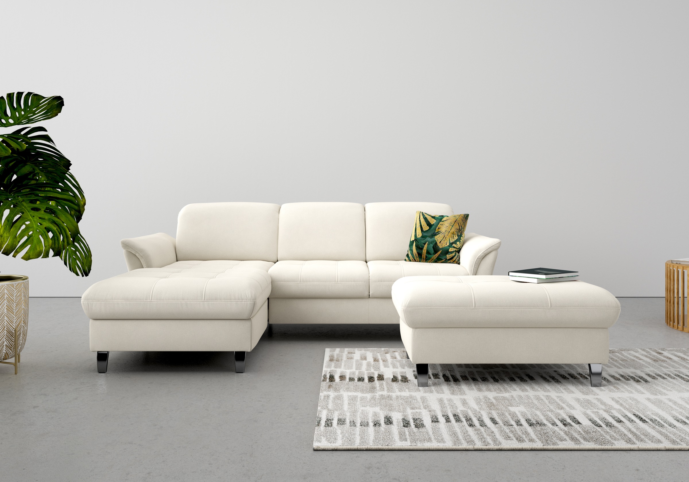 sit&more Ecksofa »Maggiore L-Form«, wahlweise mit Kopfteilverstellung, Bettfunktion und Bettkasten
