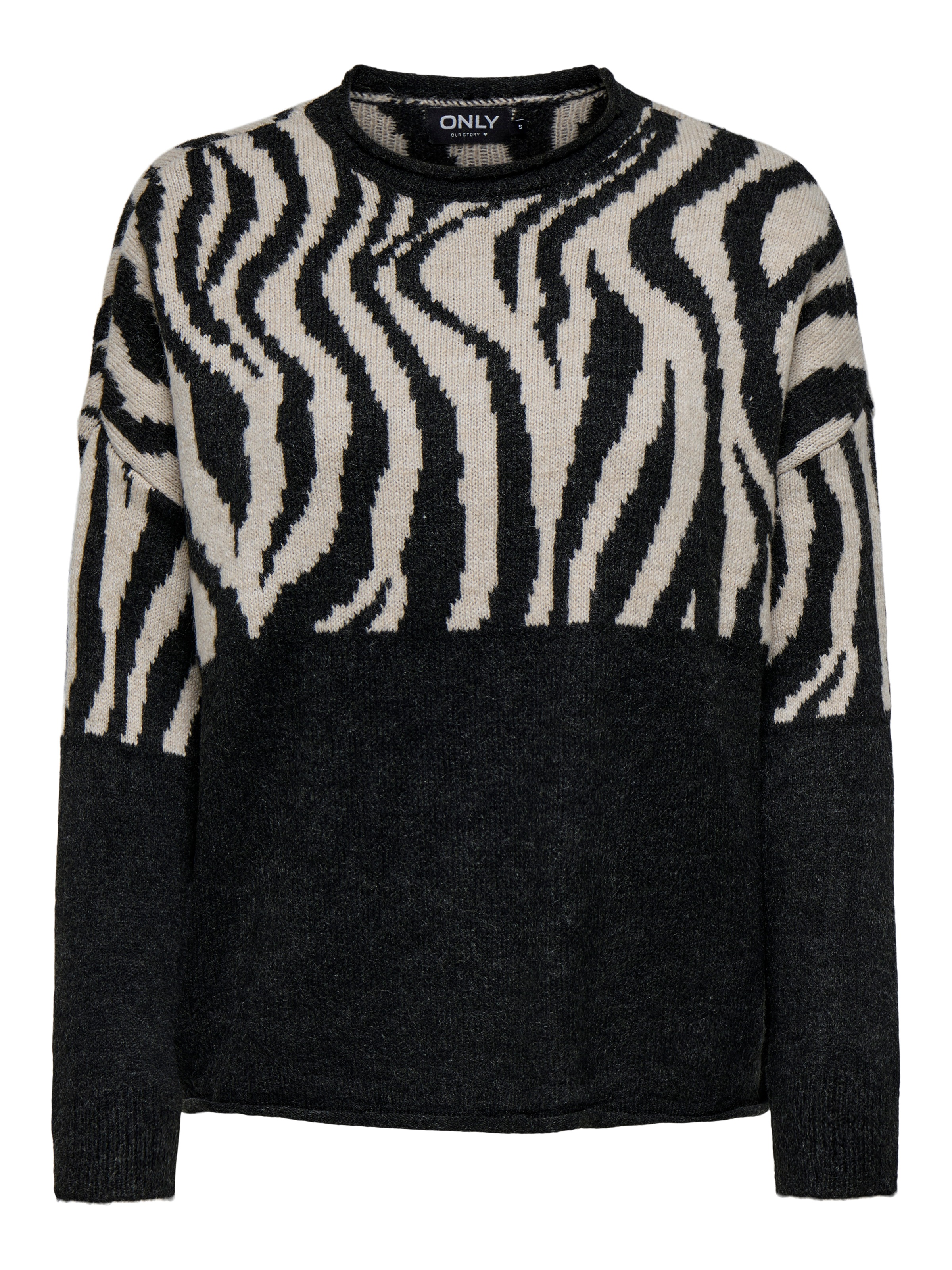 ONLY Rundhalspullover »ONLJADE ZEBRA LS O-NECK CC KNT«