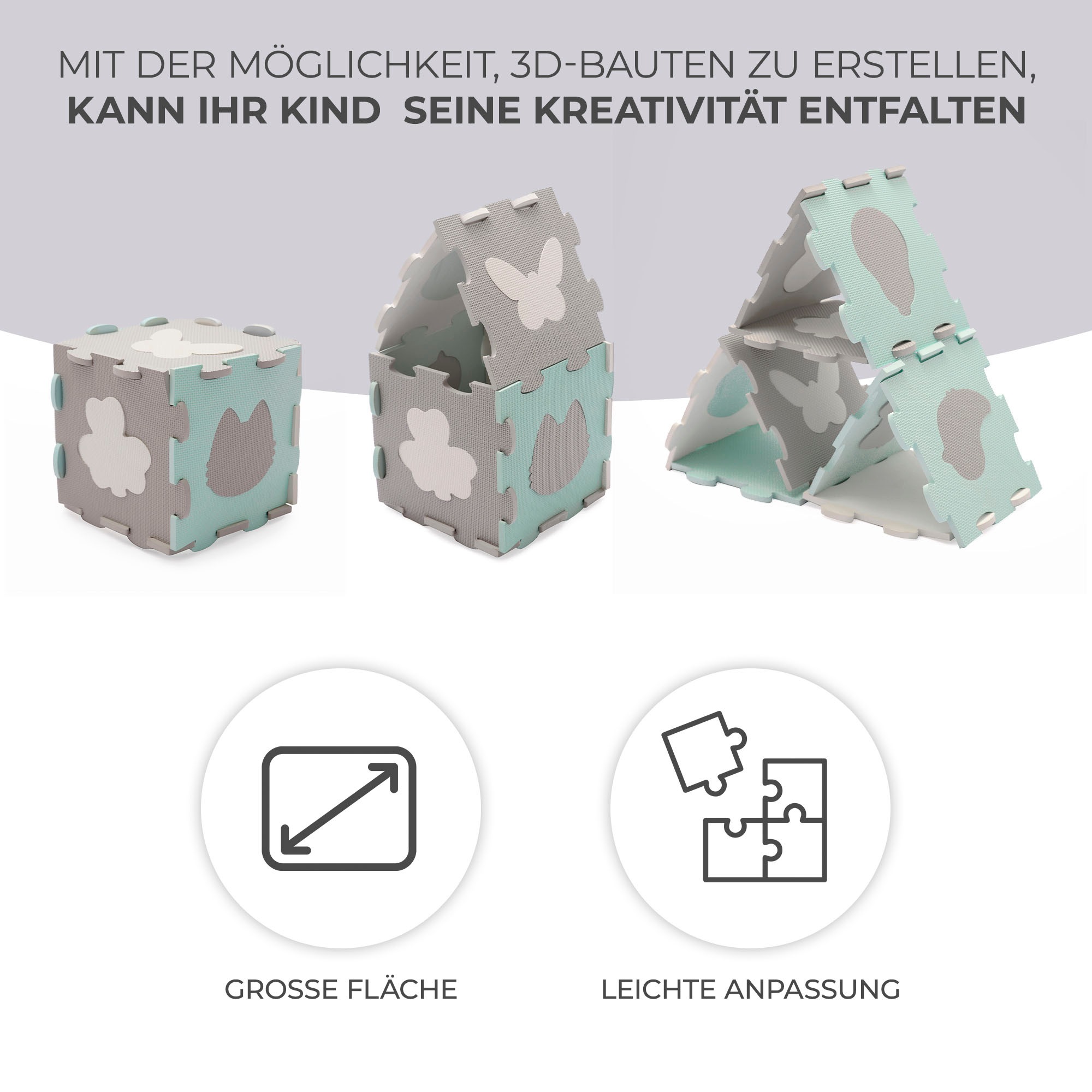 Kinderkraft Spielmatte »Schaumstoff-Puzzlematte LUNO SHAPES«