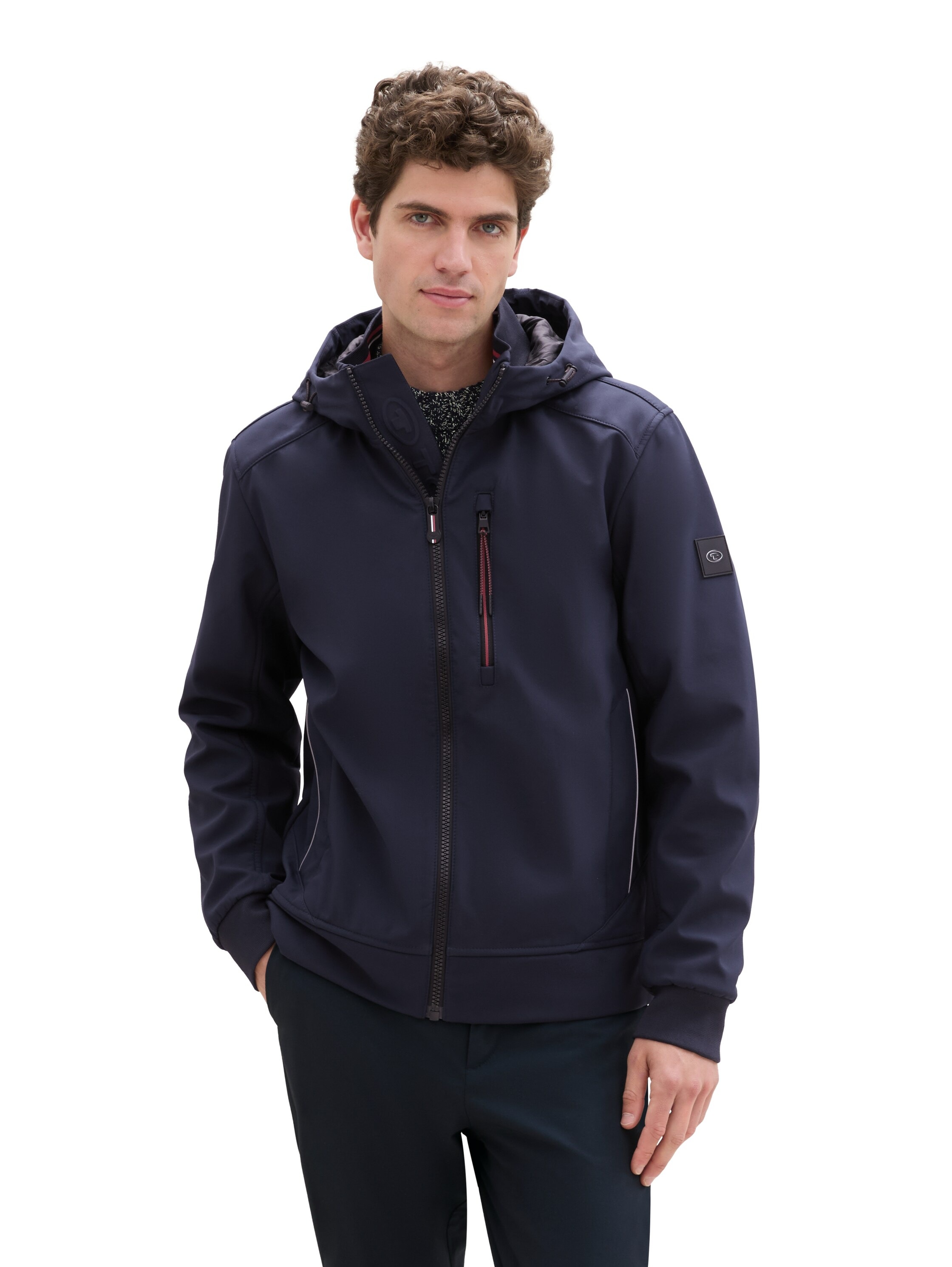 TOM TAILOR Softshelljacke mit Kapuze mit Kapuze sky captain blue S S Jacke von TOM TAILOR